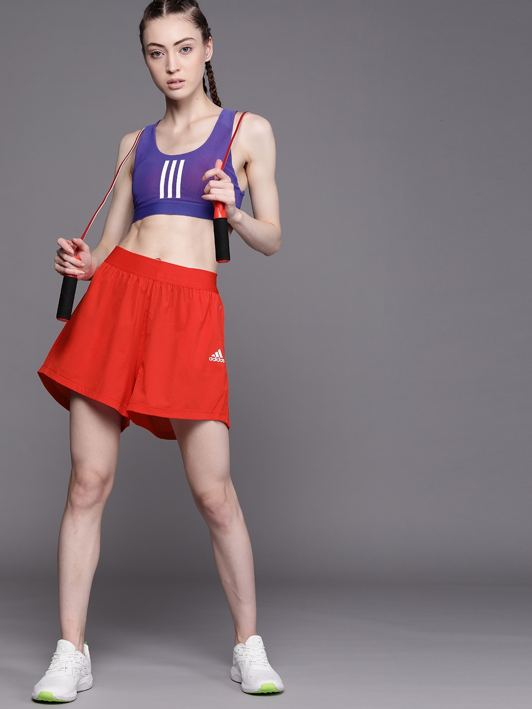 

ADIDAS Women Red Solid Sports Shorts