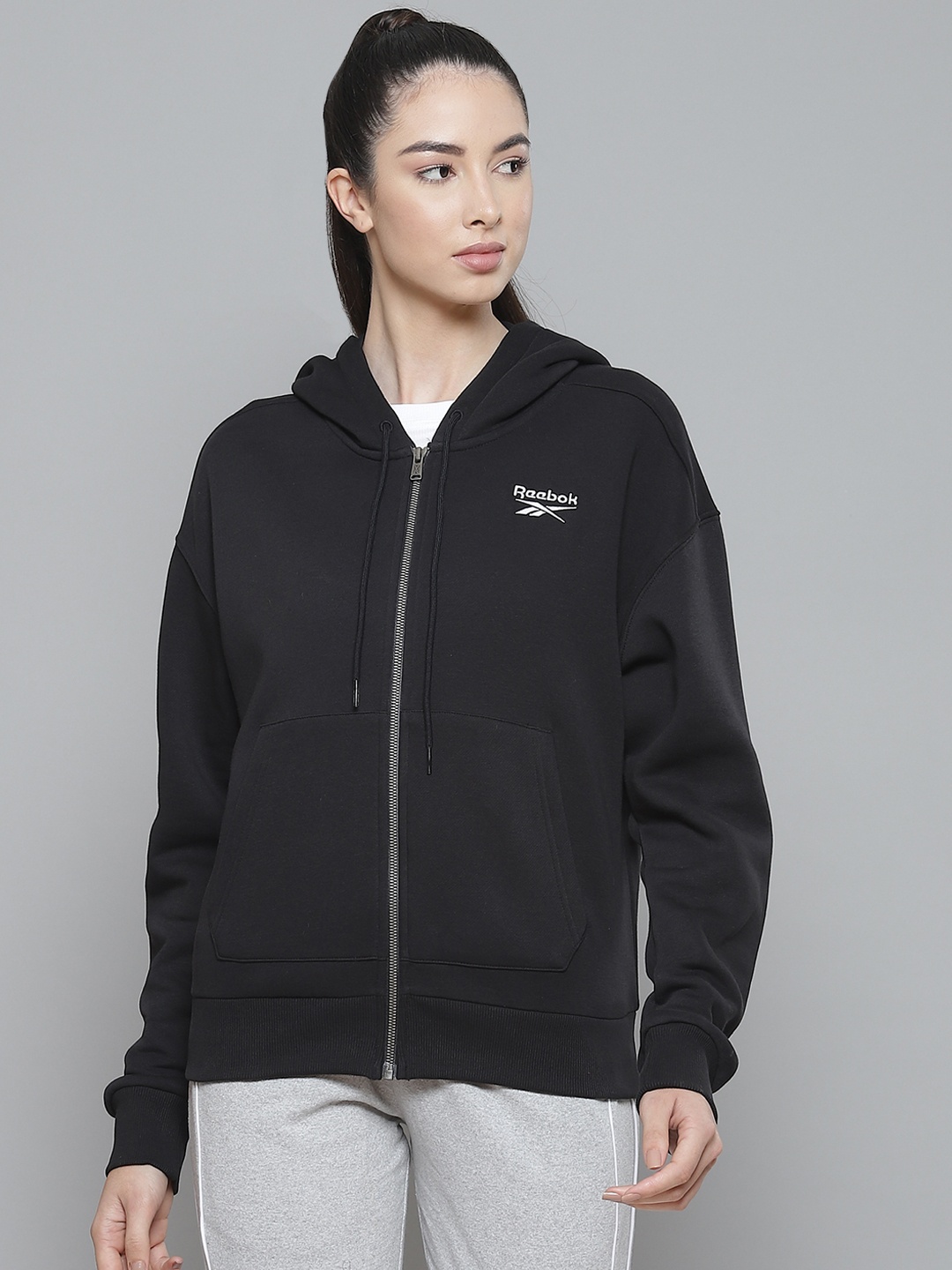 

Reebok Women Black RI Full Zip Hooded Training Sweatshirt