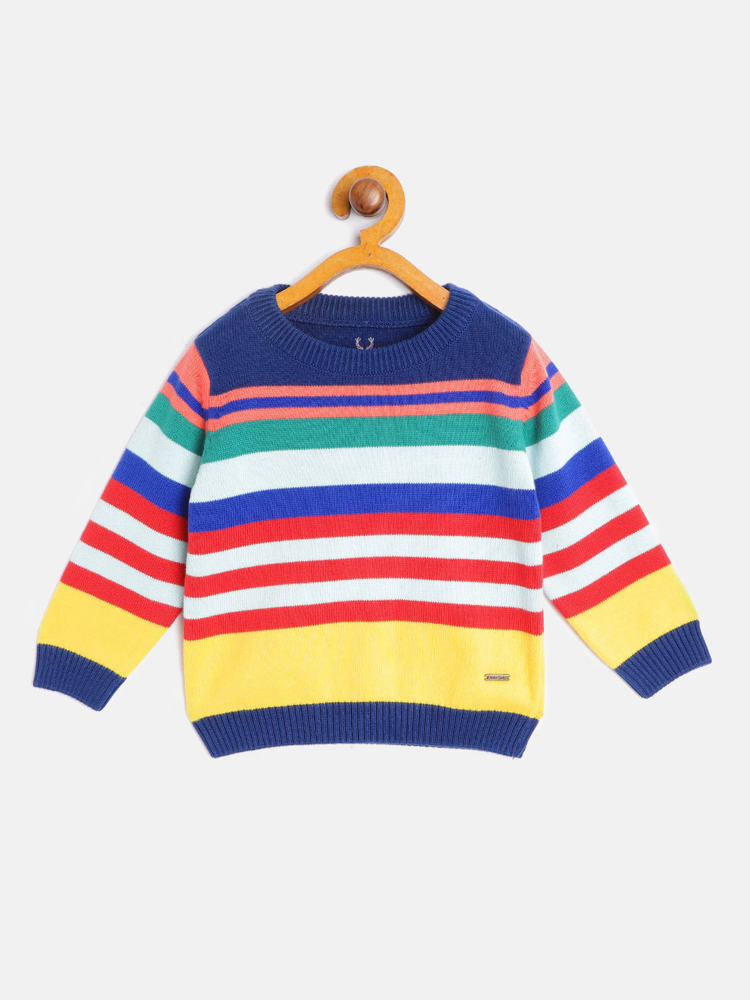 

Allen Solly Junior Infant Multicoloured Striped Cotton Pullover, Multi