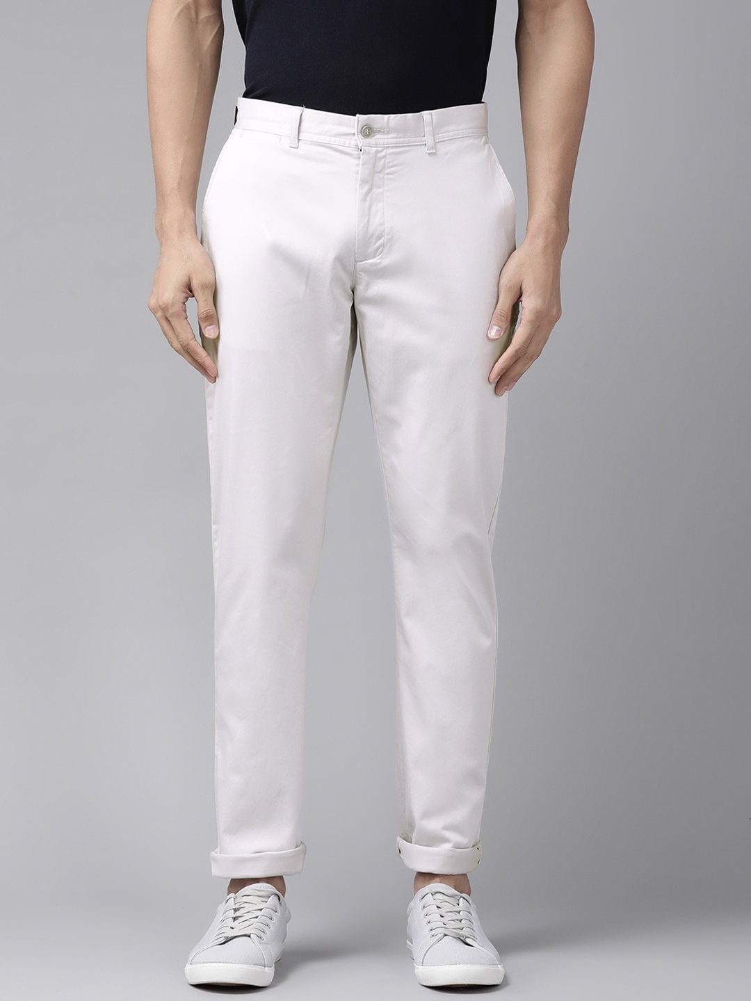 

Blackberrys Men Grey Slim Fit Trousers