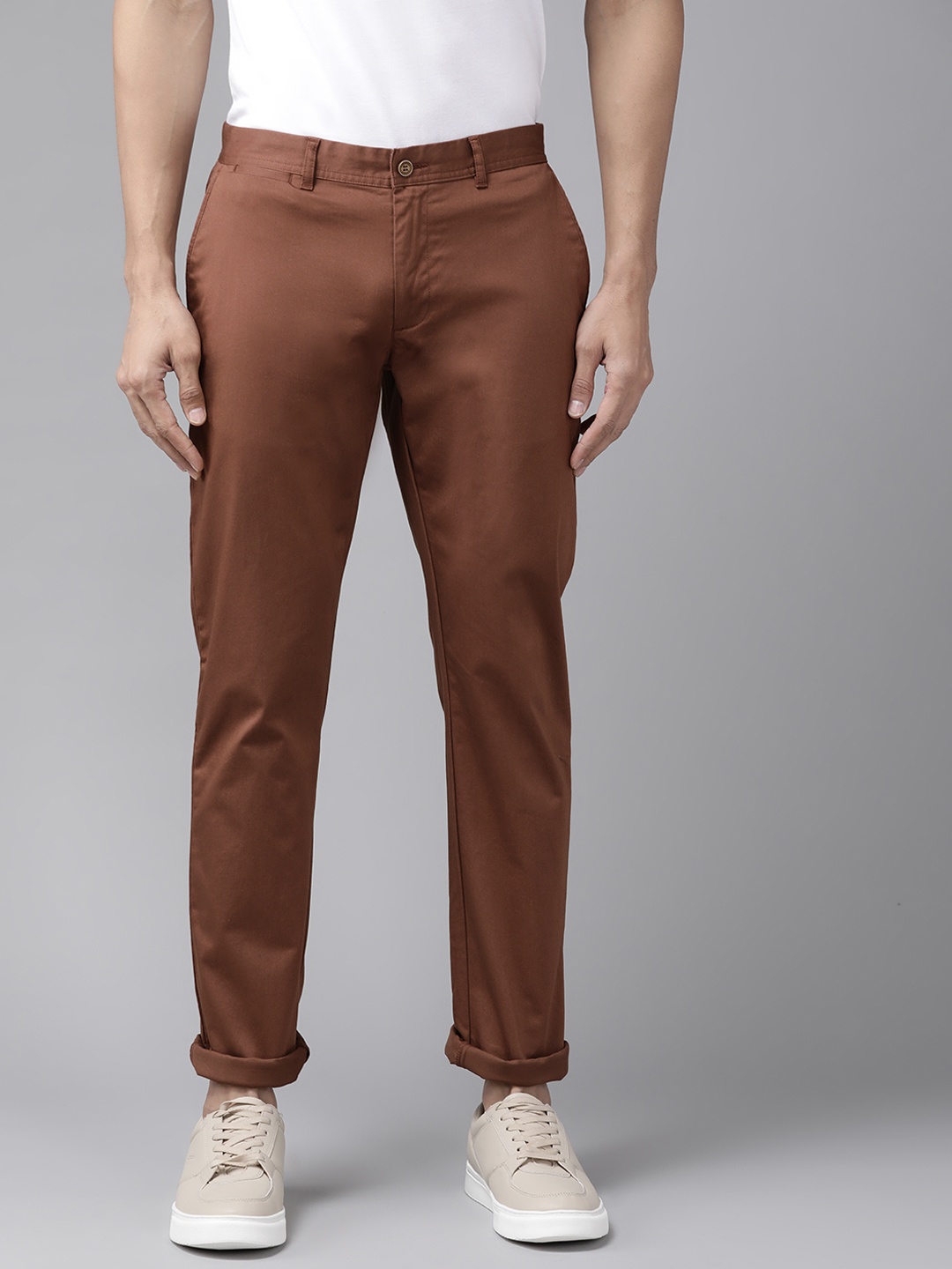 

Blackberrys Men Brown B-95 Slim Fit Trousers