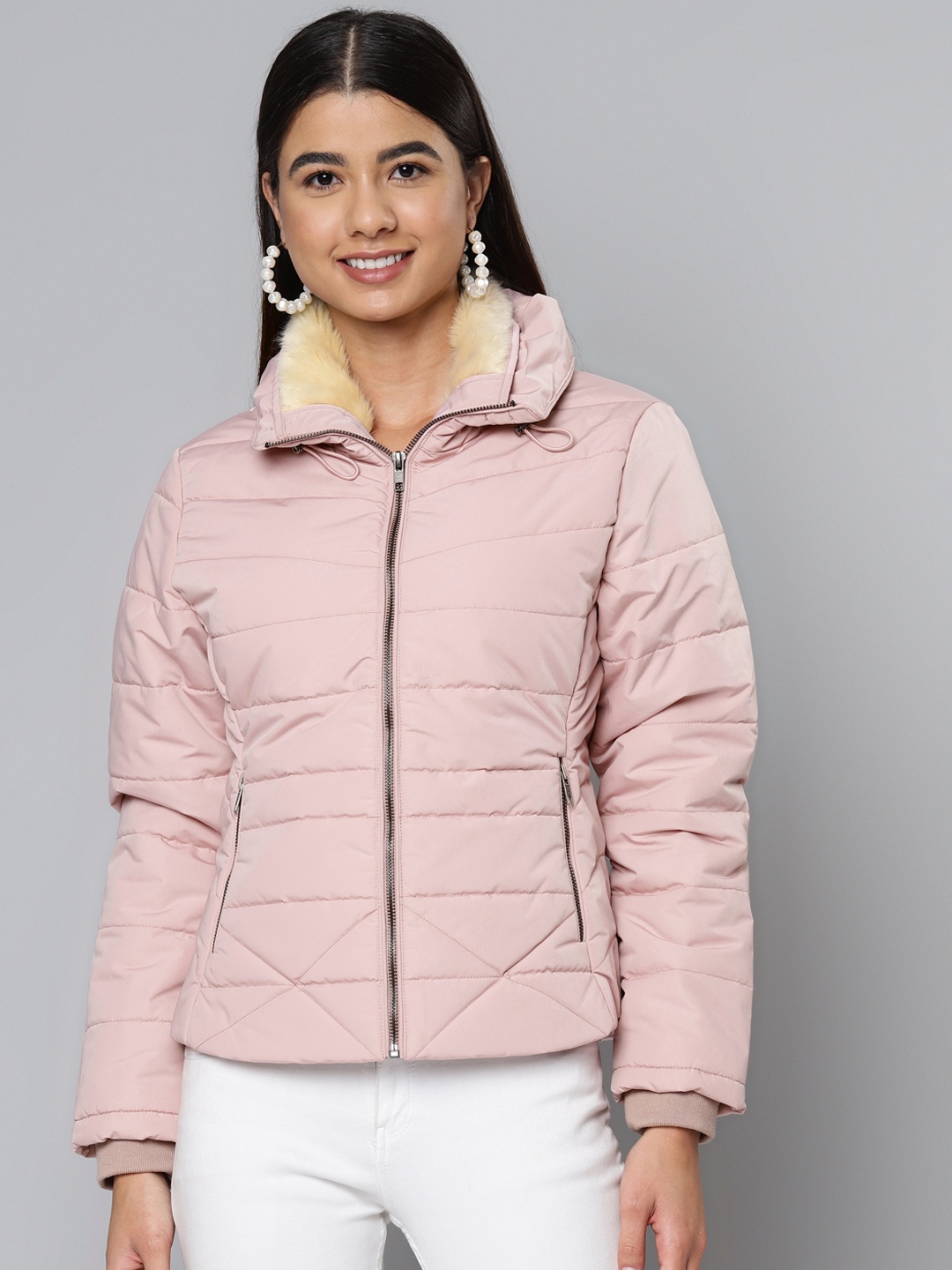 

Fort Collins Women Pink Solid Padded Jacket