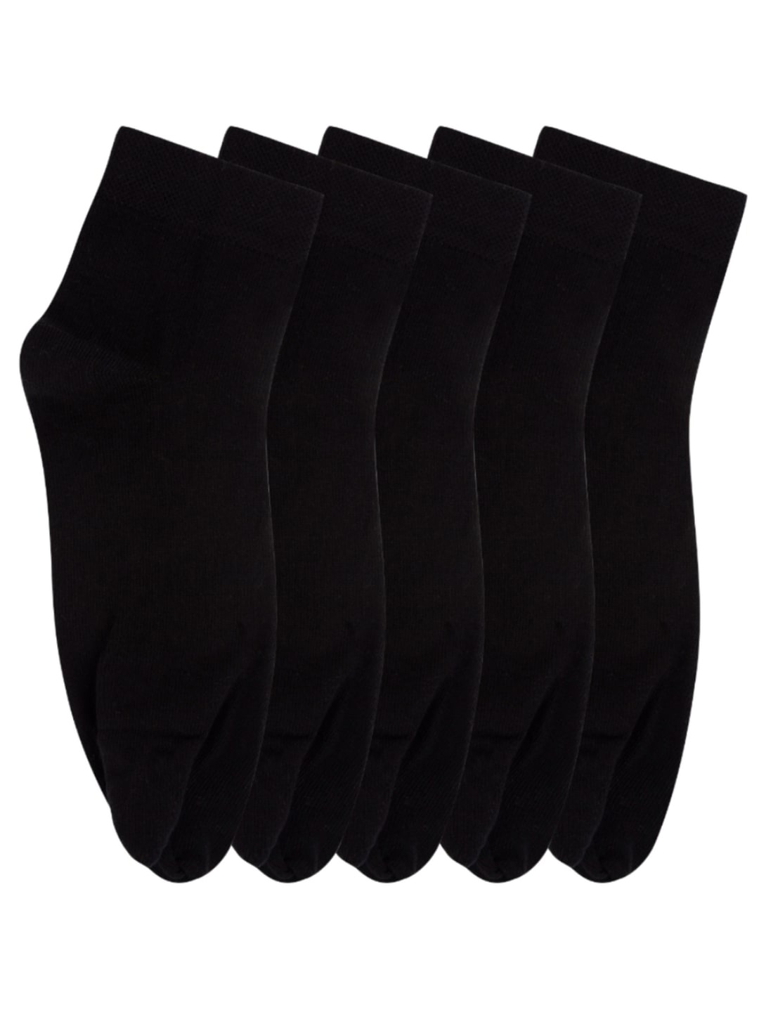 

N2S NEXT2SKIN Women Pack Of 5 Black Solid Combed Cotton Ankle-Length Thumb Socks