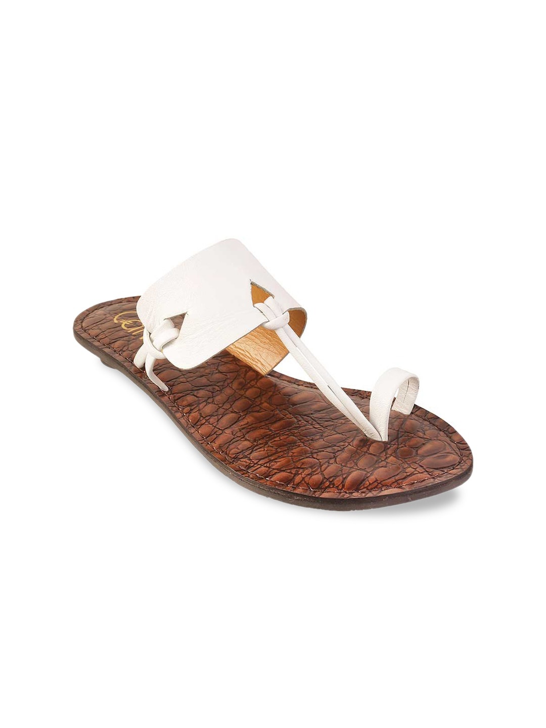 

Catwalk Women White Open Toe Flats with Laser Cuts