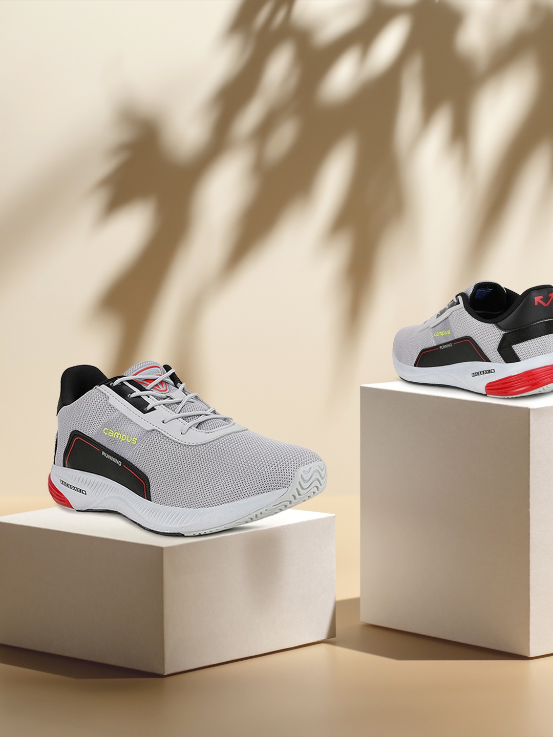

Campus Men Grey & Black Mesh Running Shoes