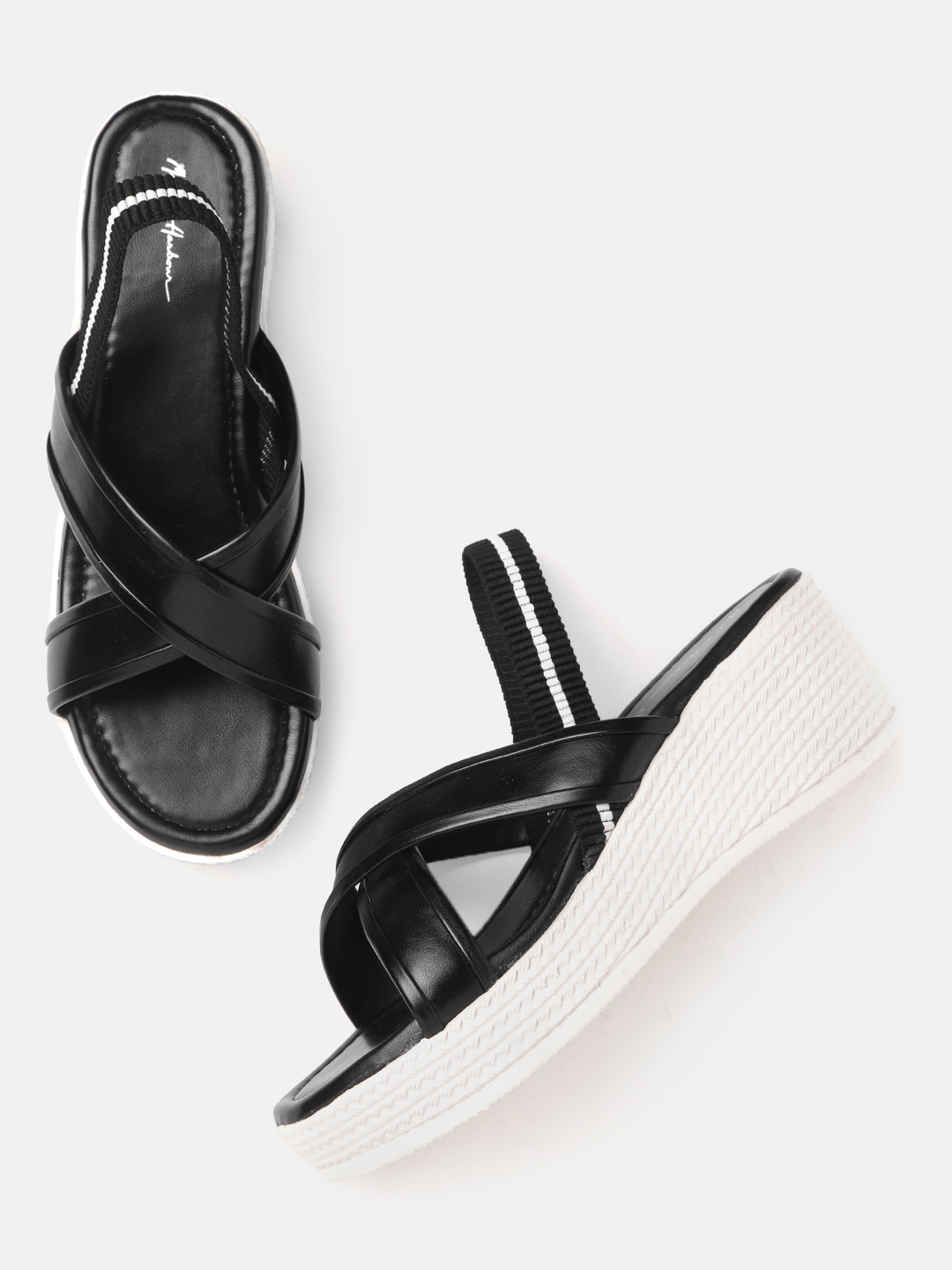 

Mast & Harbour Black Solid Slingback Wedges