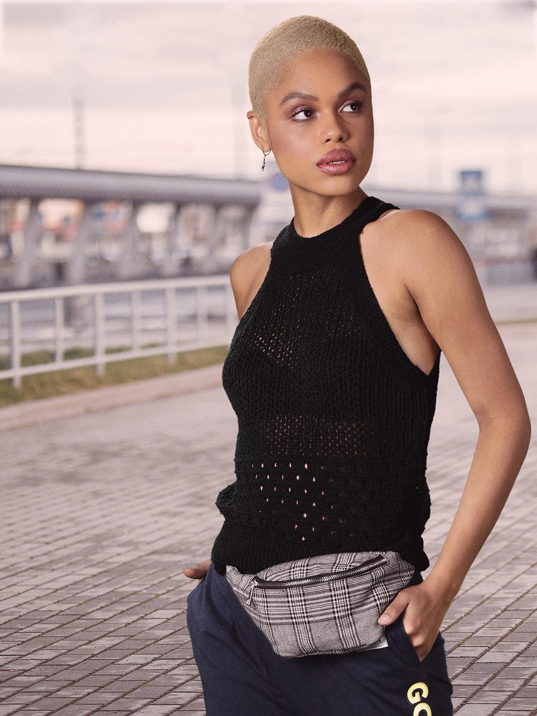 

Trendyol Navy Blue Open Knit Regular Winter Top