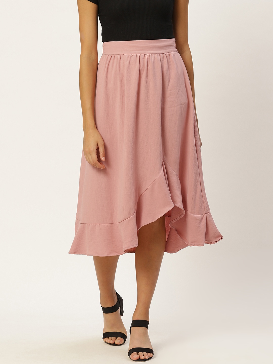 

Trendyol Pink Solid A-Line Skirt