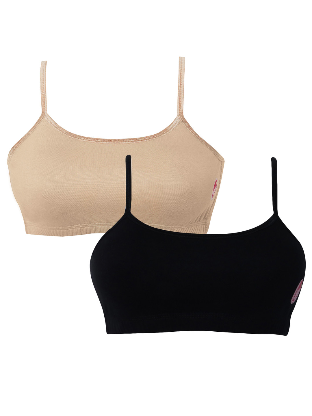 

Girls Pack Of 2 Double Layer Premium Cotton Non-Wired Non Padded Beginners Bra DCBRJU6908/xxxs, Nude