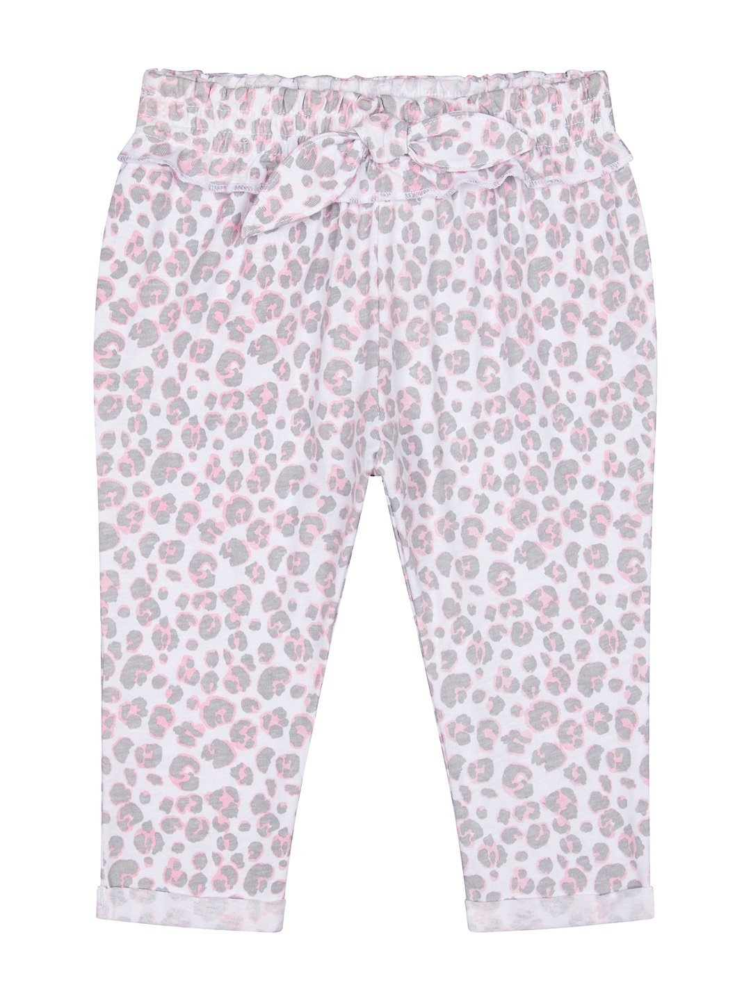 

mothercare Girls White & Pink Animal Printed Trousers