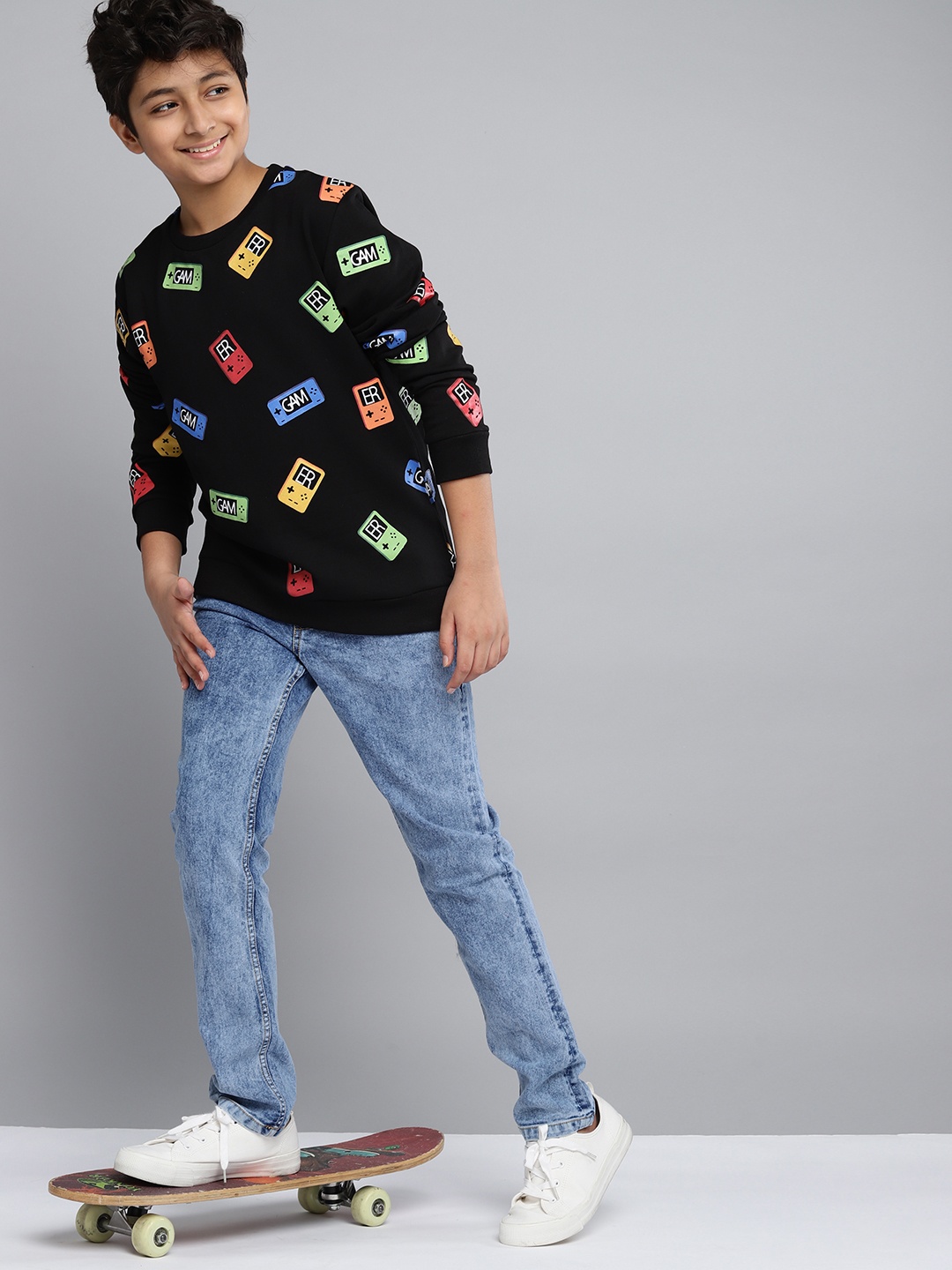 

YK Boys Blue Regular Fit Clean Look Stretchable Jeans
