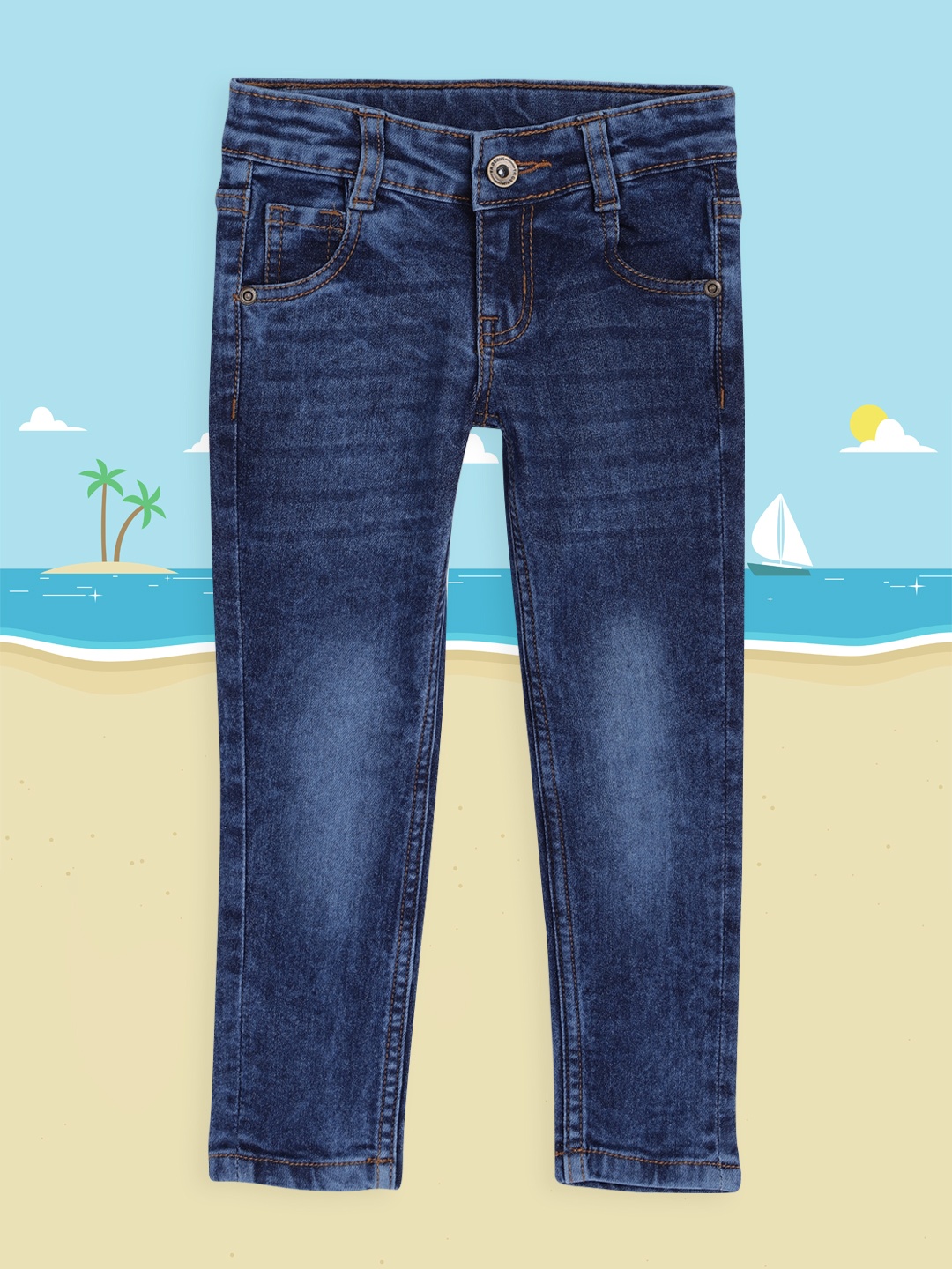 

YK Girls Blue Light Fade Stretchable Jeans