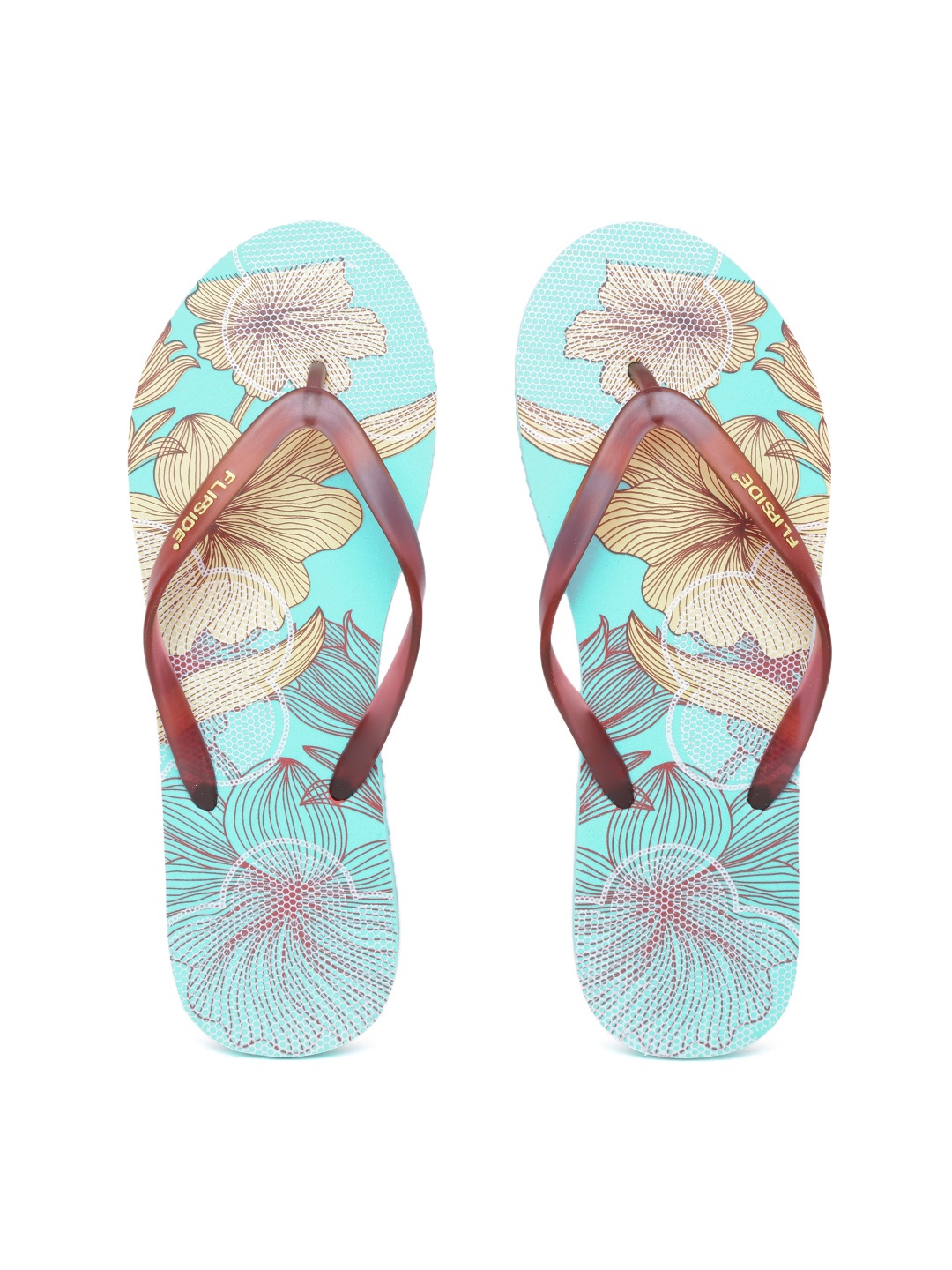 

Flipside Women Brown Floral Print Flip-Flops