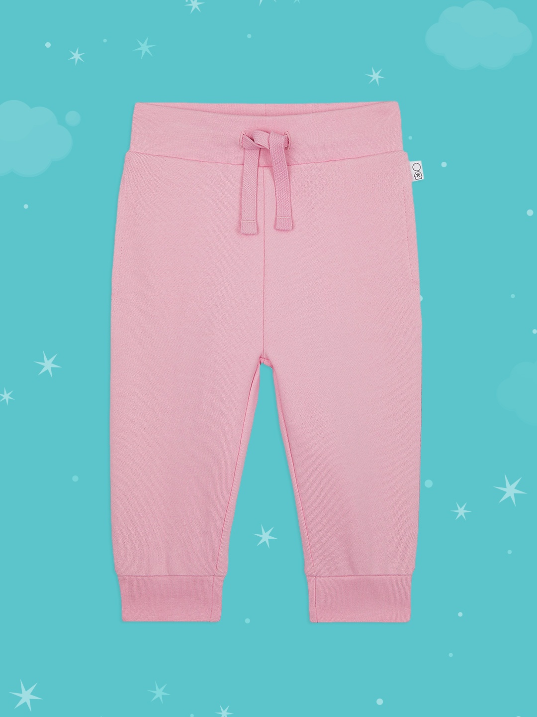 

mothercare Infant Girls Pink Solid Pure Cotton Slim Fit Joggers