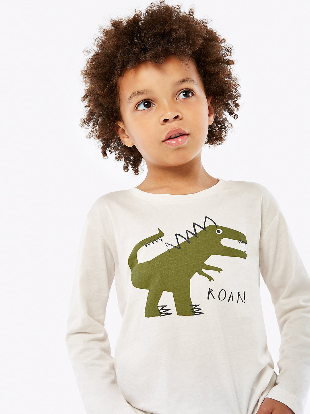 

mothercare Boys Off-White Graphic Printed Pure Cotton T-shirt