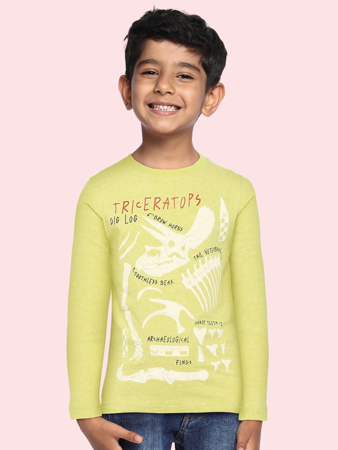 

mothercare Boys Yellow Typography Printed Pure Cotton T-shirt