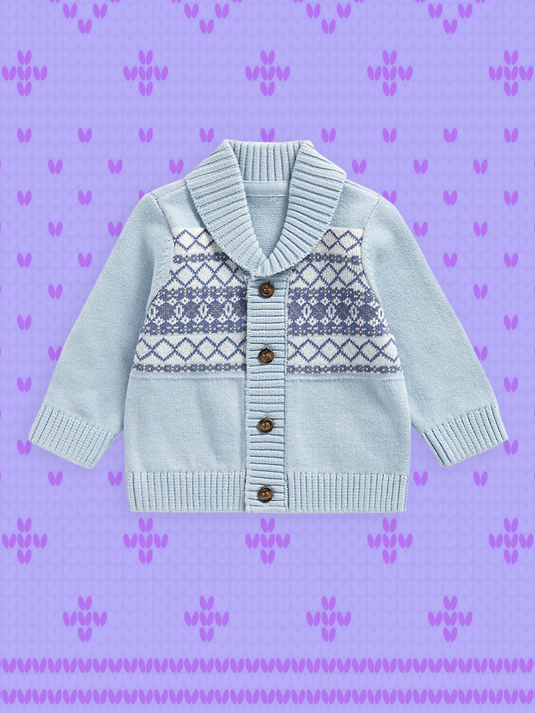 

mothercare Infant Boys Blue Printed Pure Cotton Cardigan