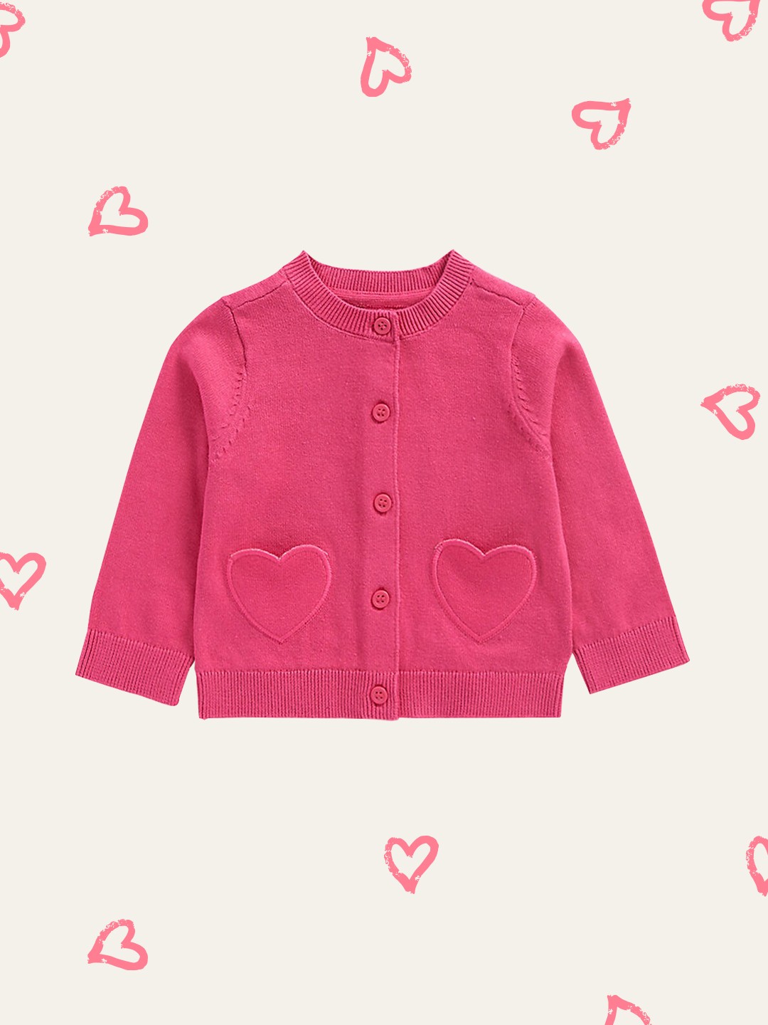 

mothercare Girls Fuchsia Pink Pure Cotton Cardigan