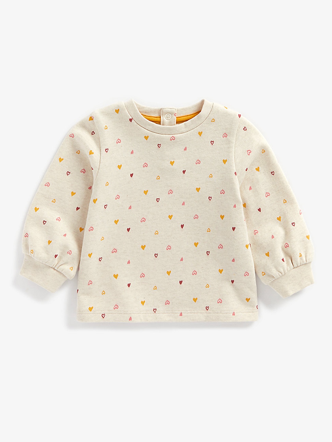 

mothercare Girls Beige Printed Pure Cotton Sweatshirt