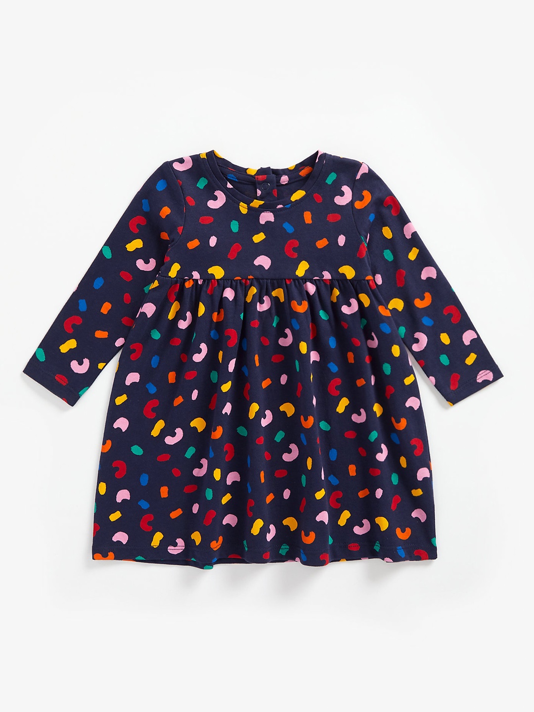 

mothercare Navy Blue Printed A-Line Pure Cotton Dress