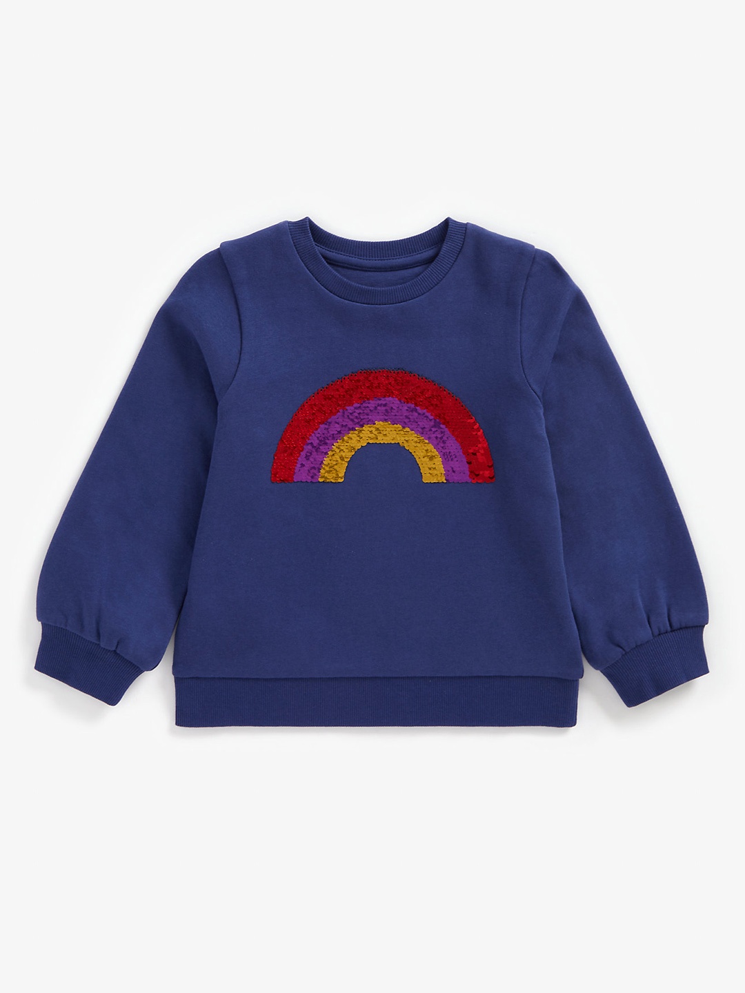 

mothercare Girls Blue Embellished Pure Cotton Sweatshirt