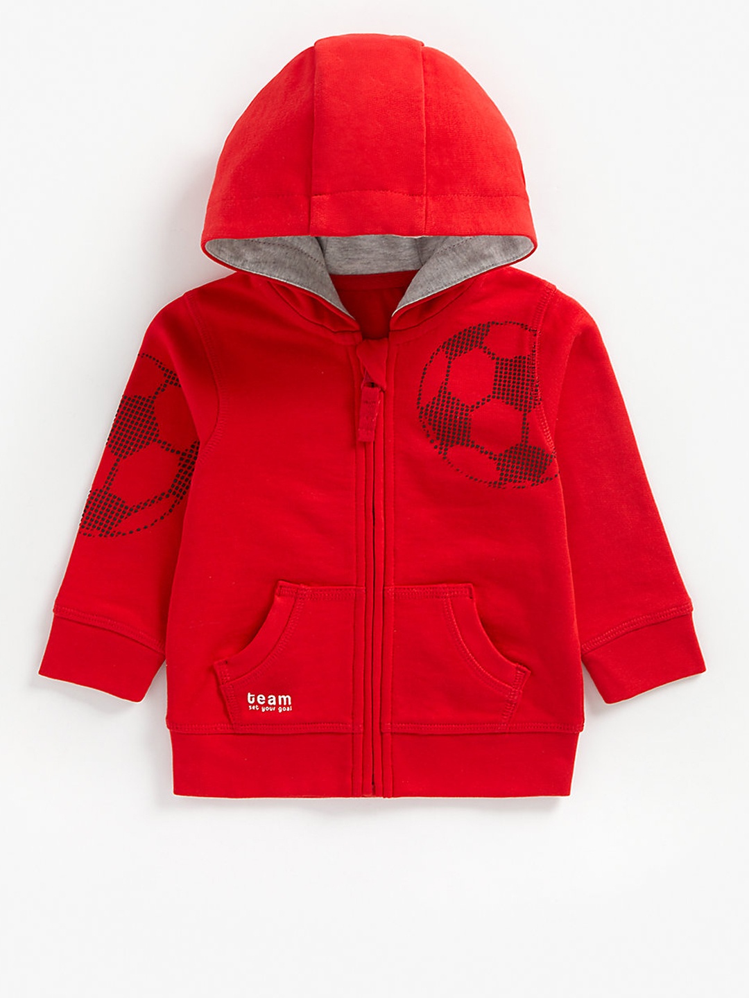 

mothercare Boys Red Printed Hooded Sweatshirt
