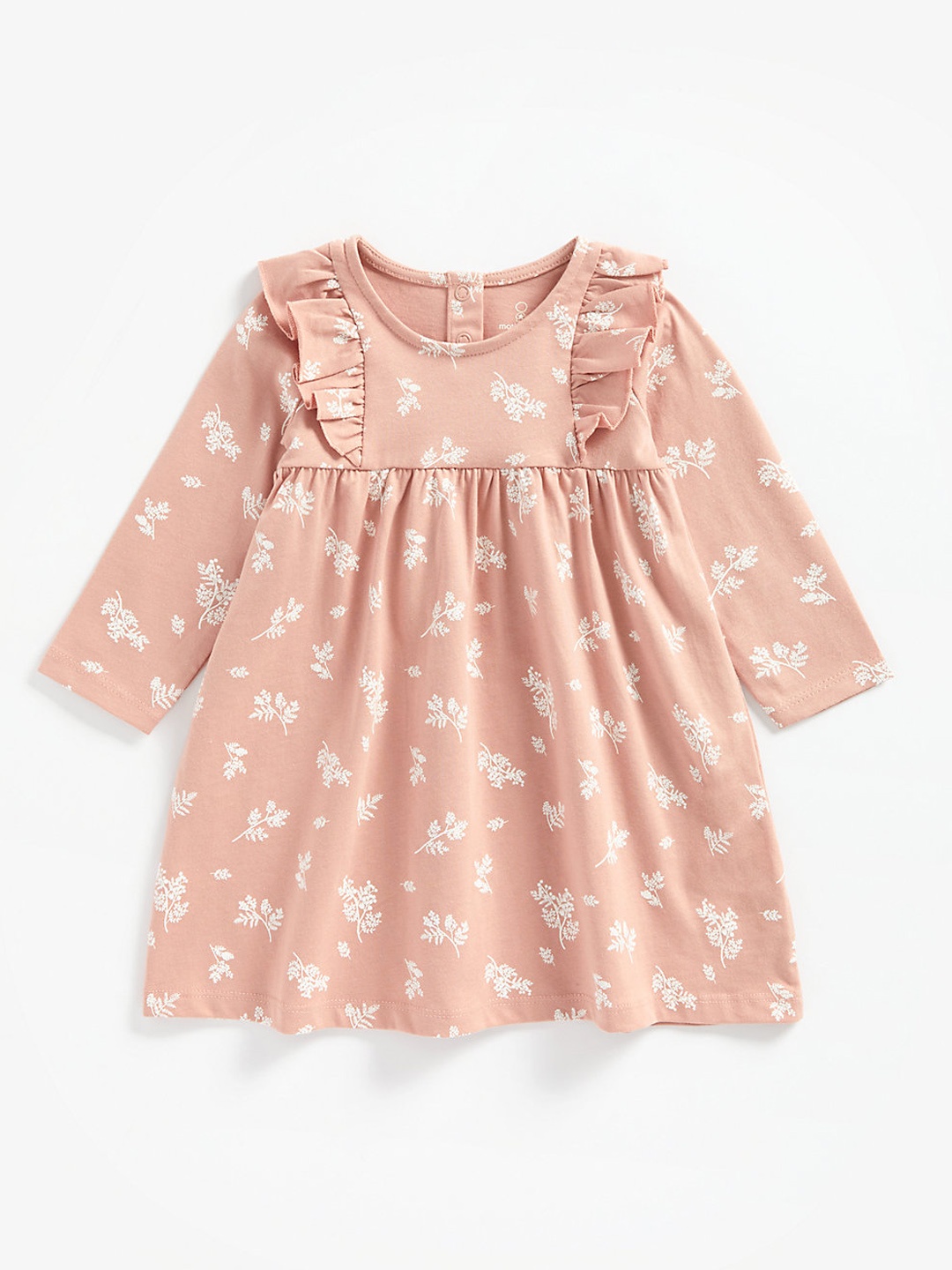 

mothercare Girls Pink & White Floral Print Fit & Flare Dress