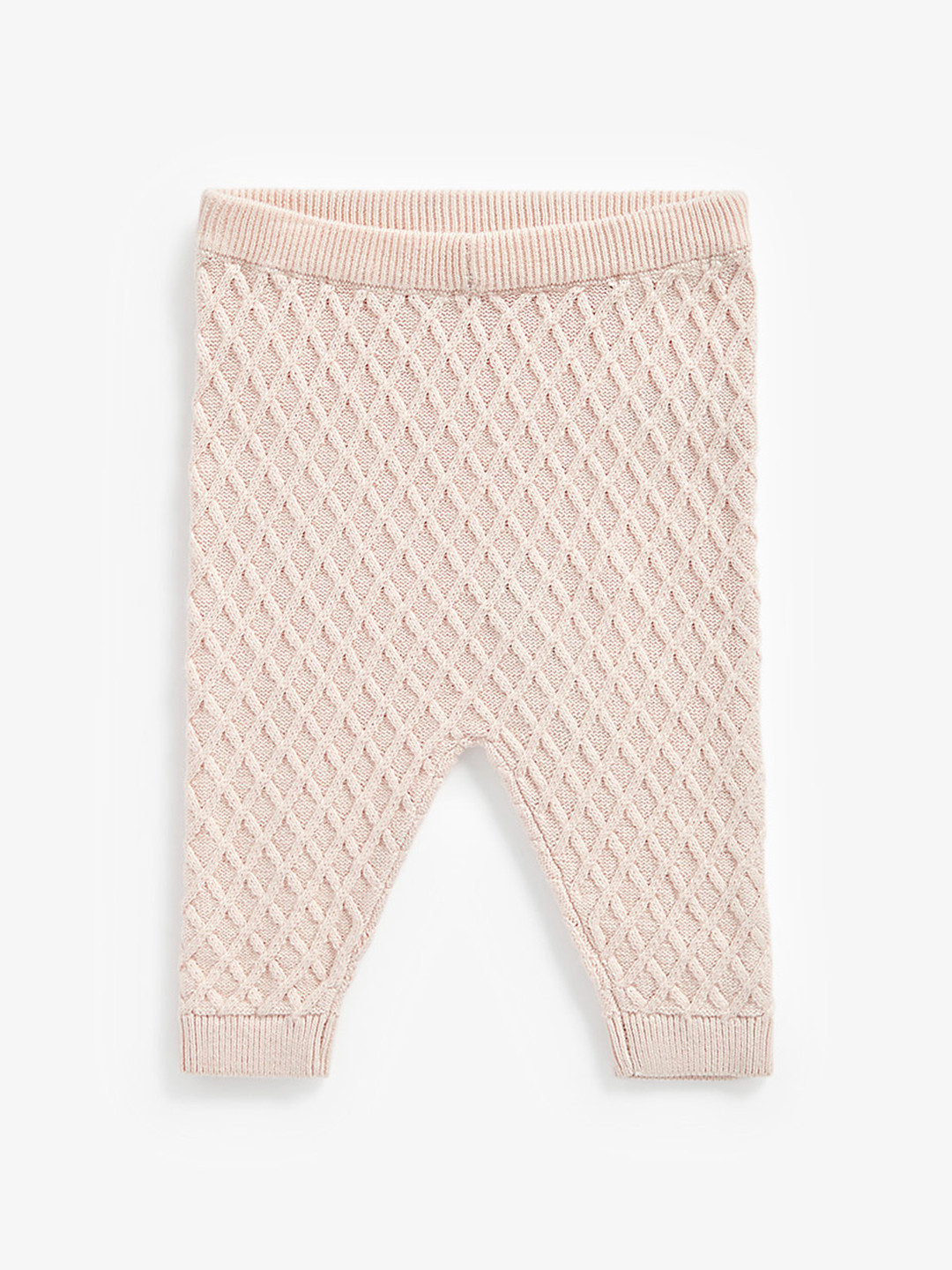 

mothercare Infant Girls Beige Interlocked Design 180 GSM Organic Cotton Leggings