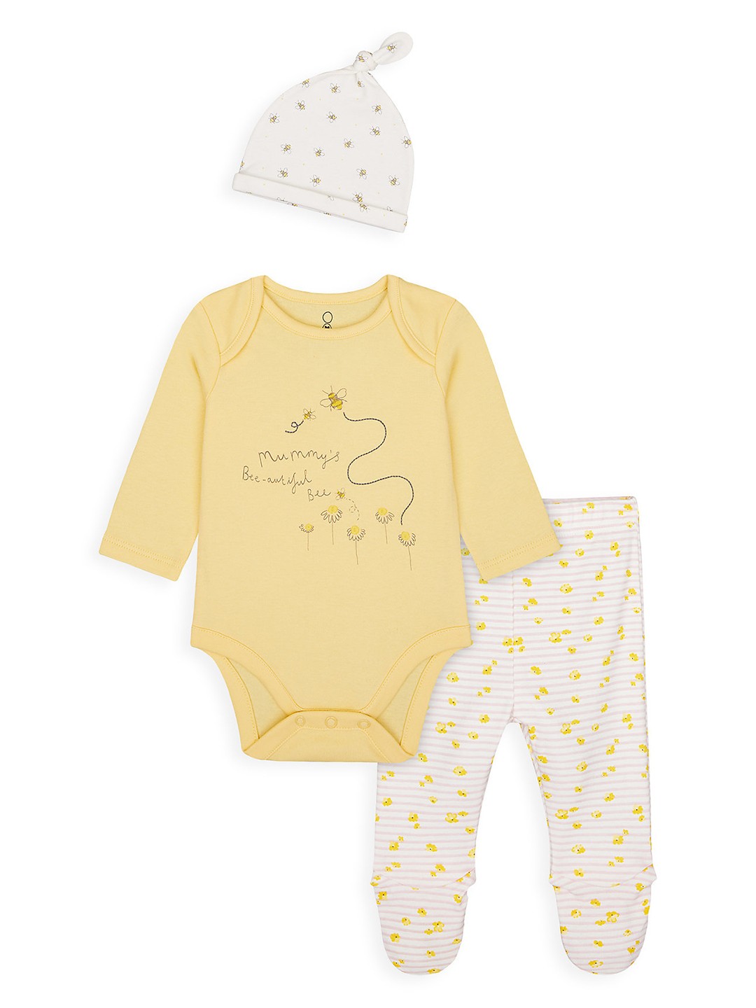 

mothercare Infant Girls Yellow & White Pure Cotton Multipack Set