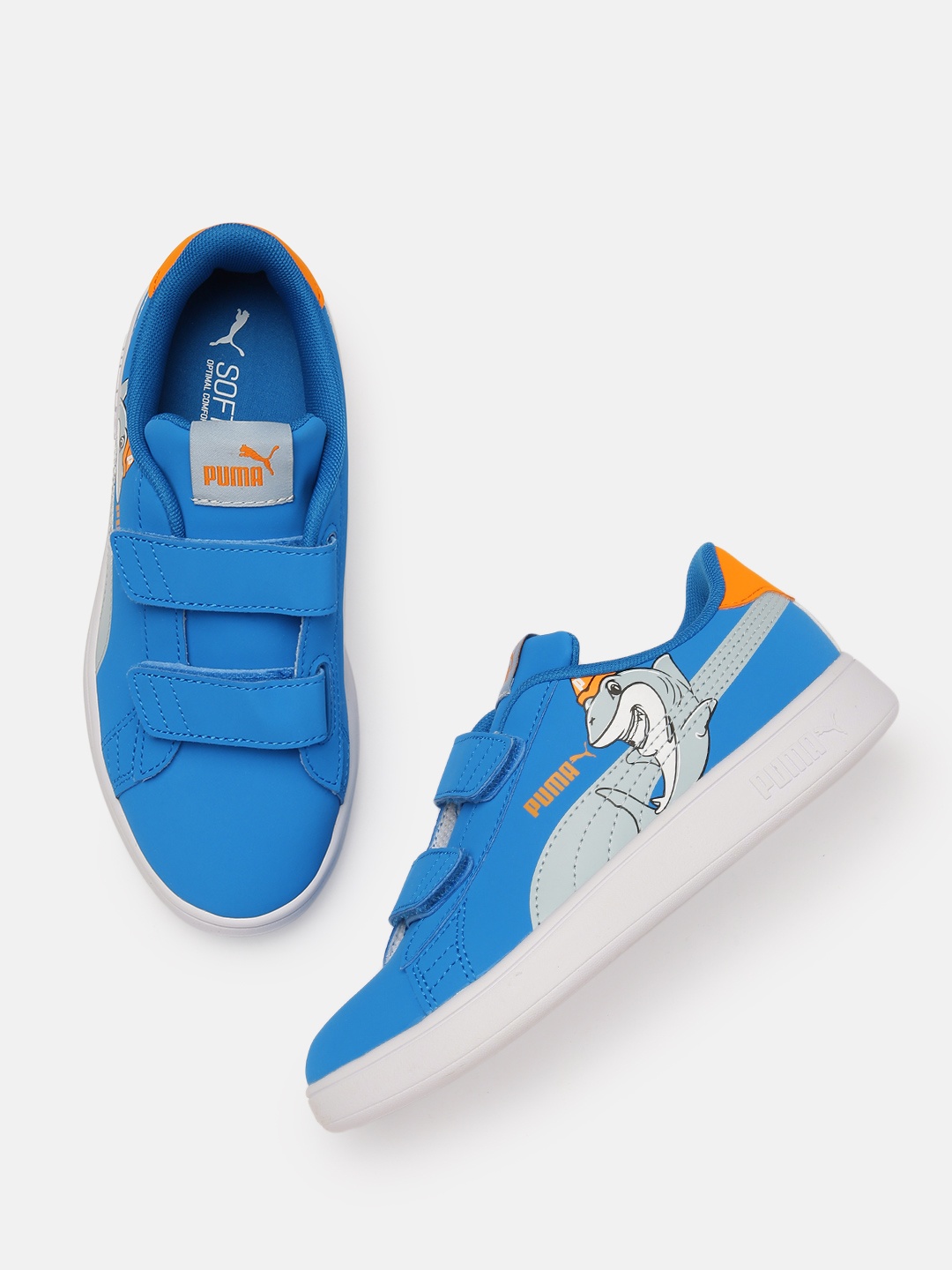 

Puma Boys Blue Smash v2 Lil V Printed Trainers