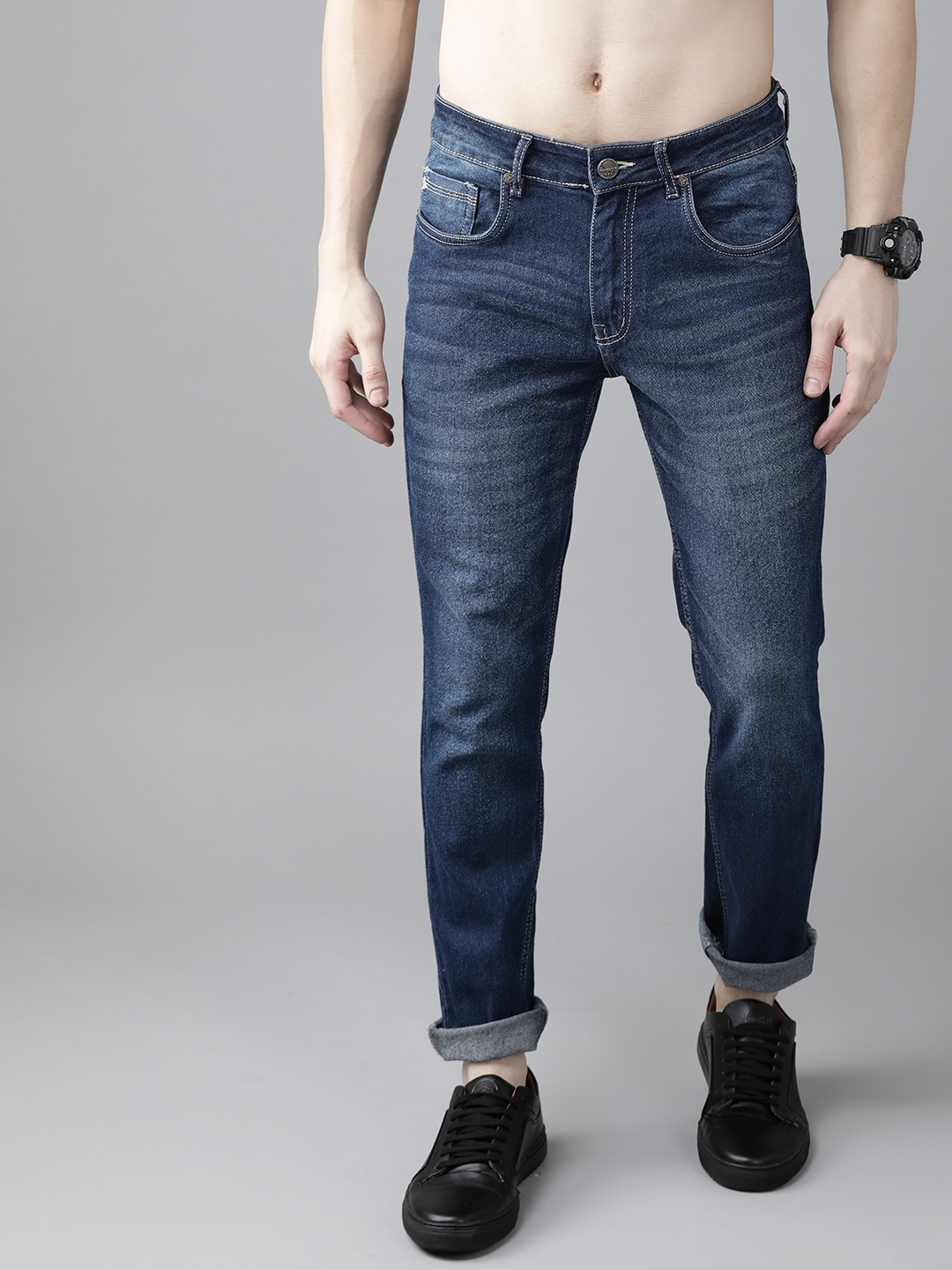 

Roadster Men Navy Blue Skinny Fit Light Fade Stretchable Jeans