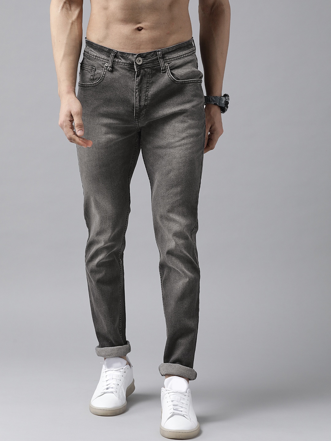 

Roadster Men Charcoal Grey Skinny Fit Light Fade Stretchable Jeans