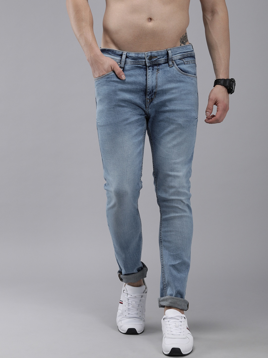 

Roadster Men Blue Skinny Fit Mid Rise Light Fade Stretchable Jeans
