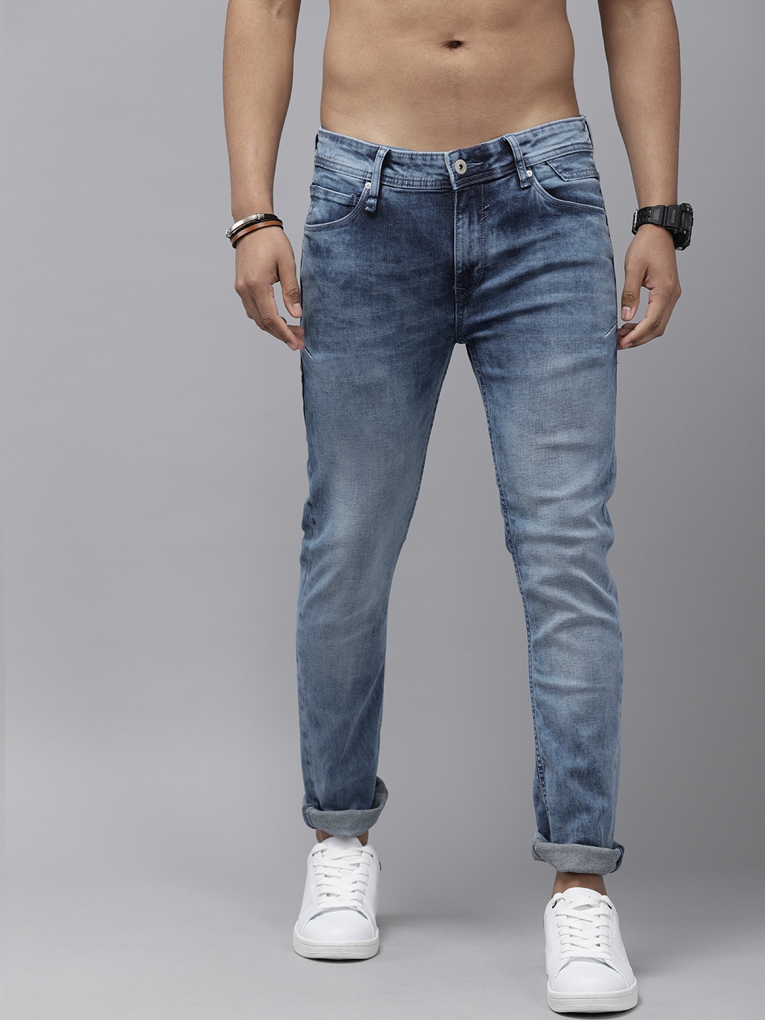 

Roadster Men Blue Heavy Fade Skinny Fit Stretchable Jeans