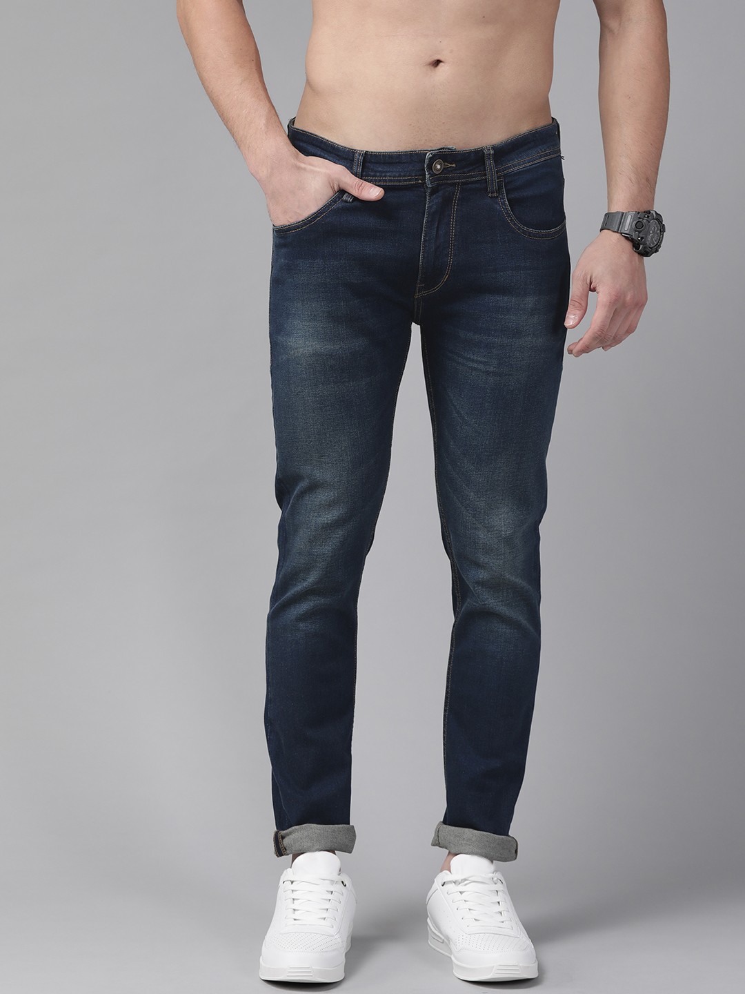 

Roadster Men Navy Blue Skinny Fit Light Fade Stretchable Jeans