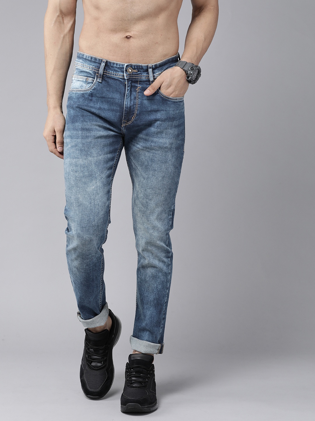 

Roadster Men Navy Blue Skinny Fit Light Fade Stretchable Jeans