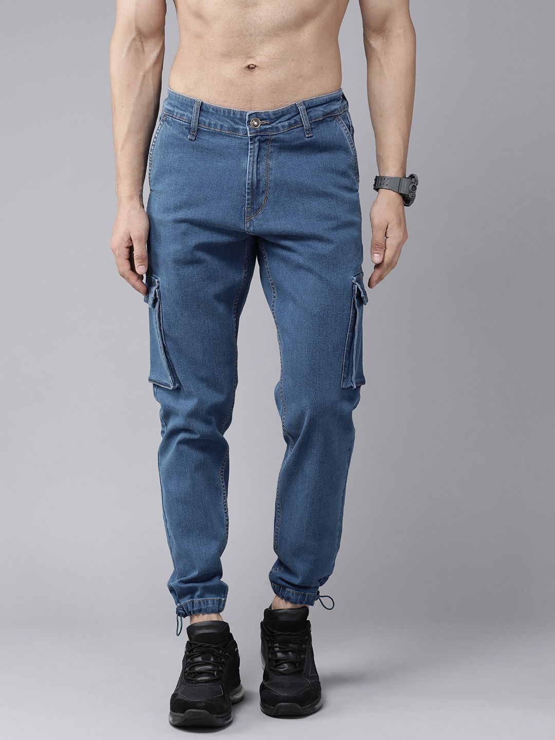 

Roadster Men Navy Blue Jogger Stretchable Jeans