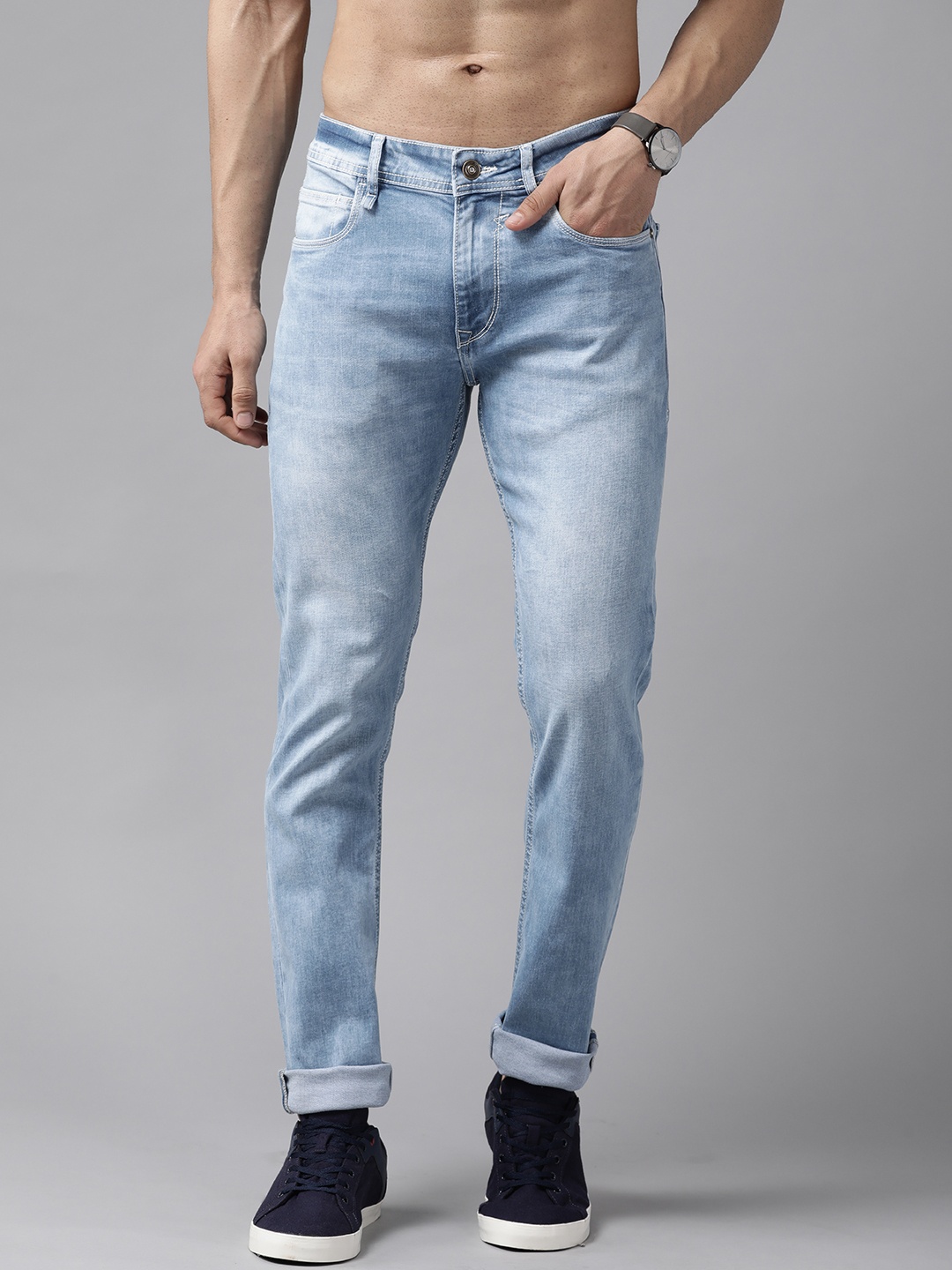 

Roadster Men Blue Skinny Fit Light Fade Mid-Rise Stretchable Jeans
