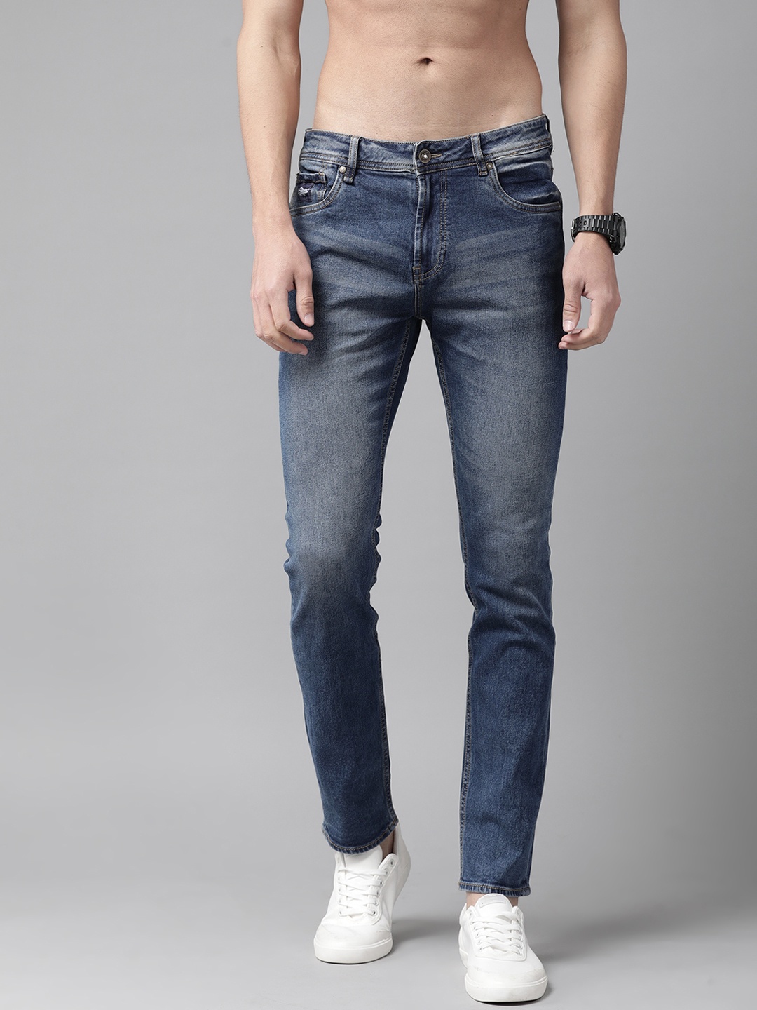 

Roadster Men Navy Blue Skinny Fit Light Fade Stretchable Jeans