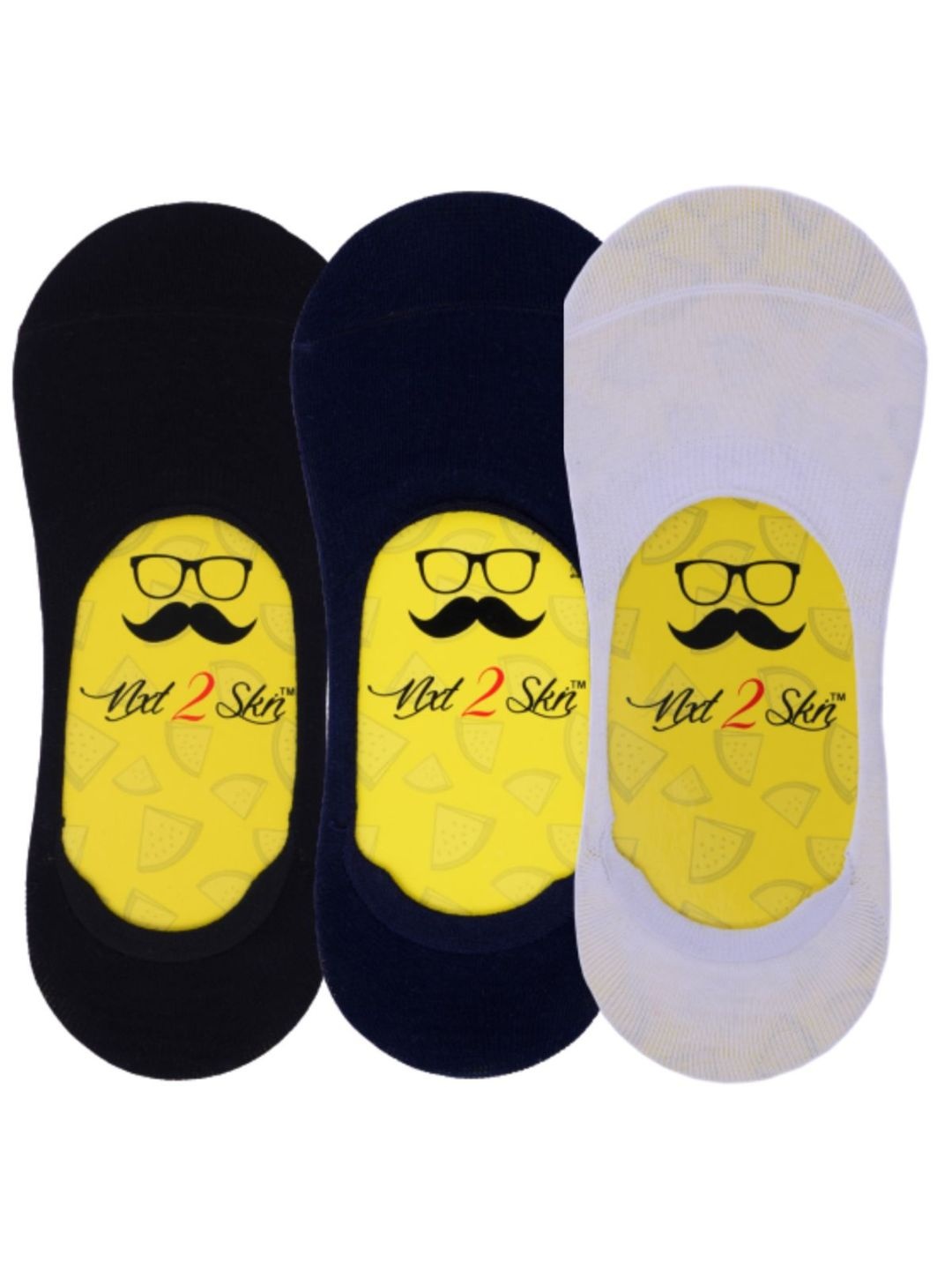 

N2S NEXT2SKIN Men Pack Of 3 Assorted Cotton Shoe-Liners