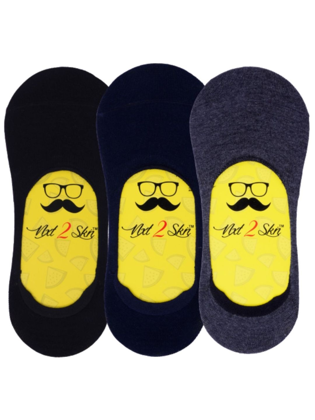 

N2S NEXT2SKIN Men Pack Of 3 Assorted Turkish Cotton Shoe Liner Socks