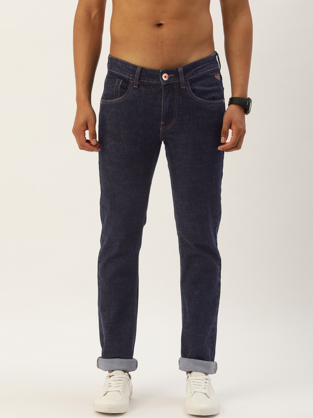 

Flying Machine Men Navy Blue Skinny Jackson Fit Low-Rise Stretchable Jeans