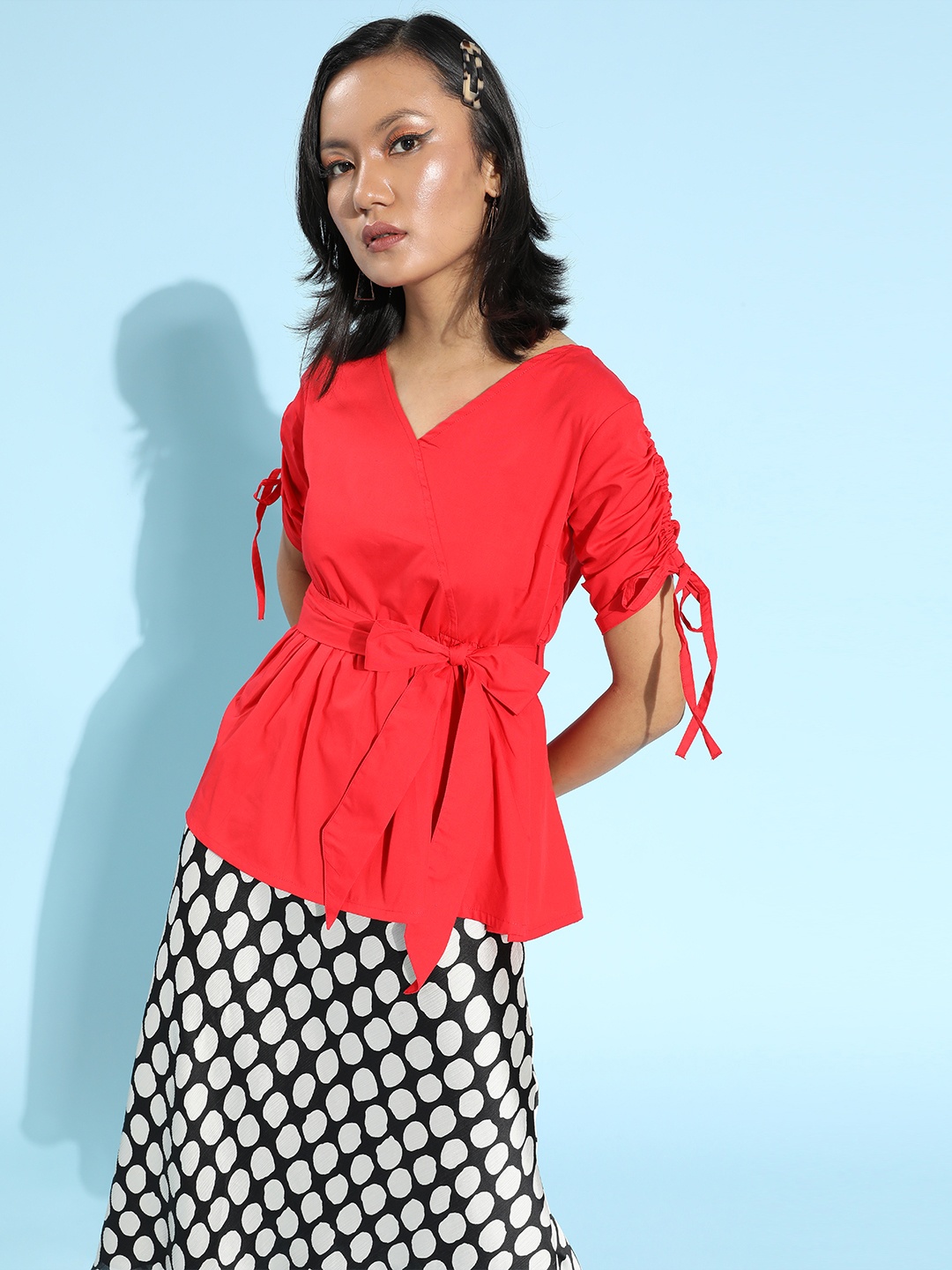 

Moda Rapido Women Gorgeous Red Sleek Top