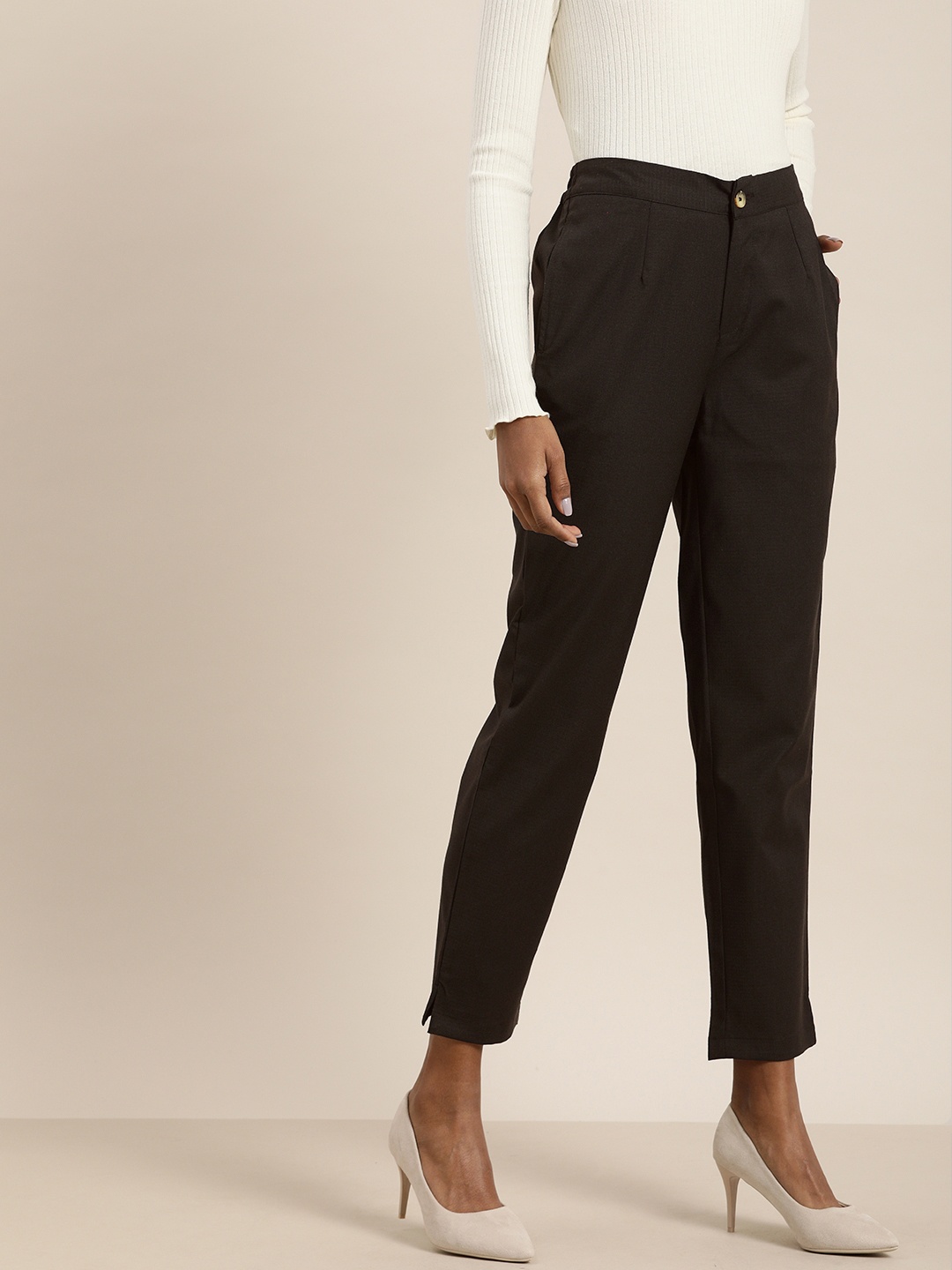 

Moda Rapido Women Brown Solid Regular Trousers