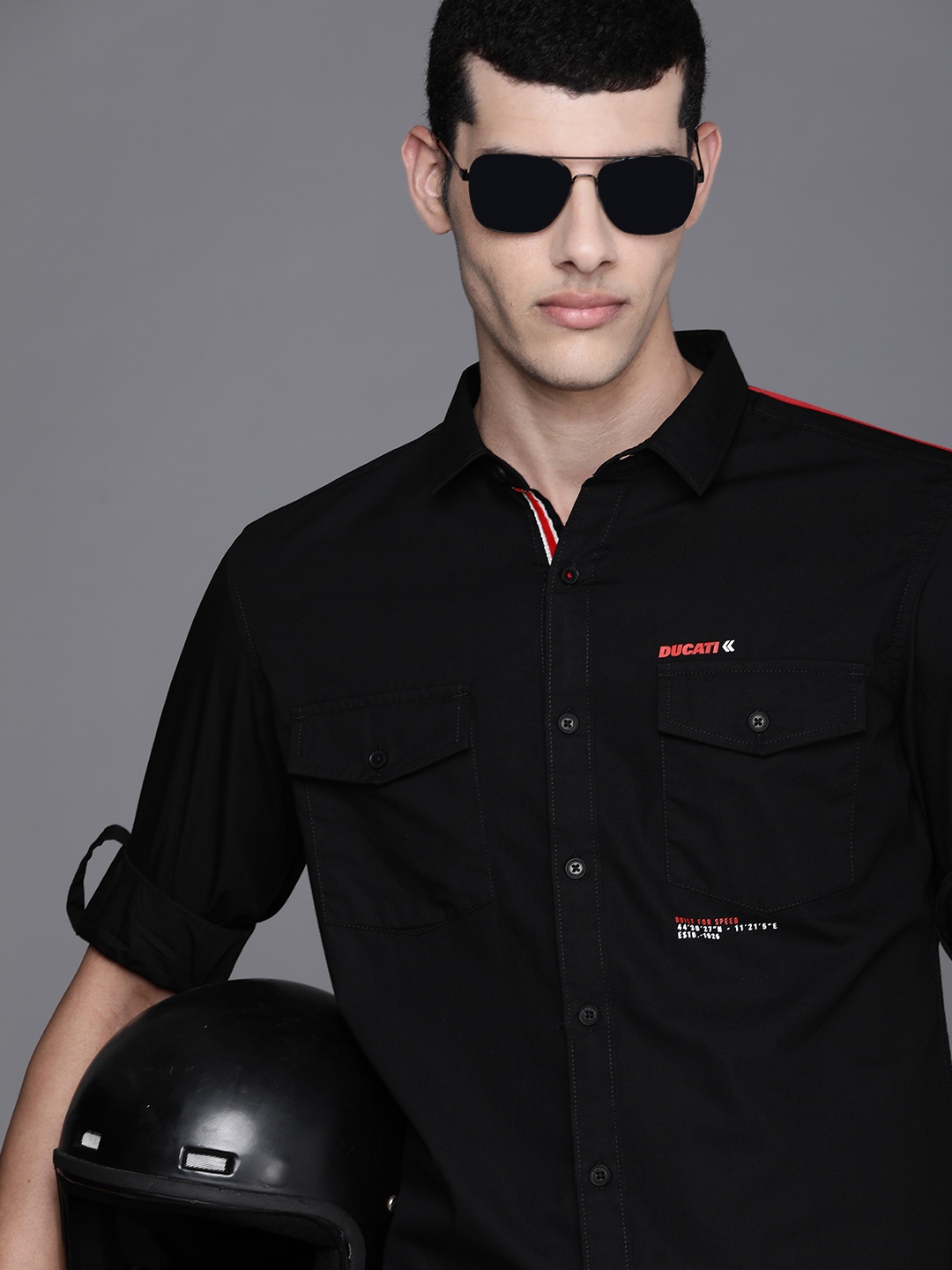 

Ducati Men Black & Red Printed Casual Shirt