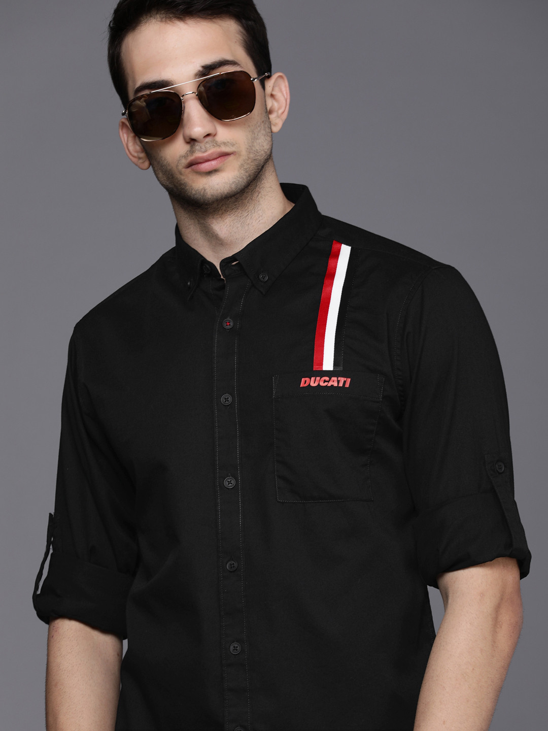 

Ducati Men Black Solid Casual Shirt