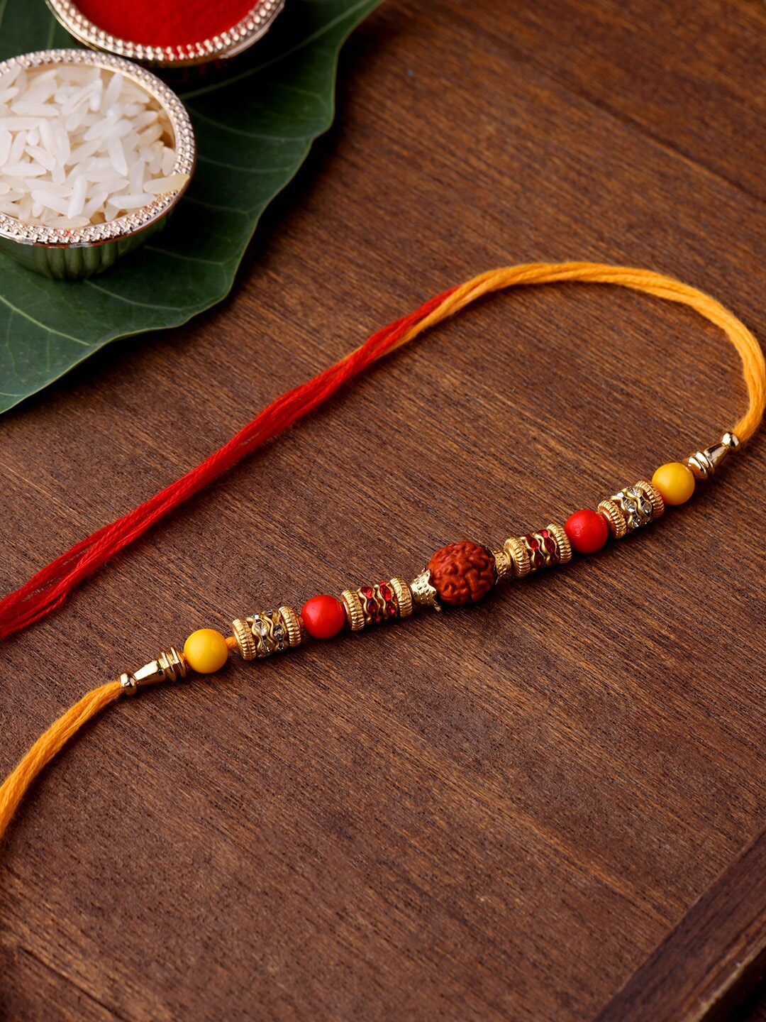 

Voylla Spiritual Rudraksha Rakhi, Yellow