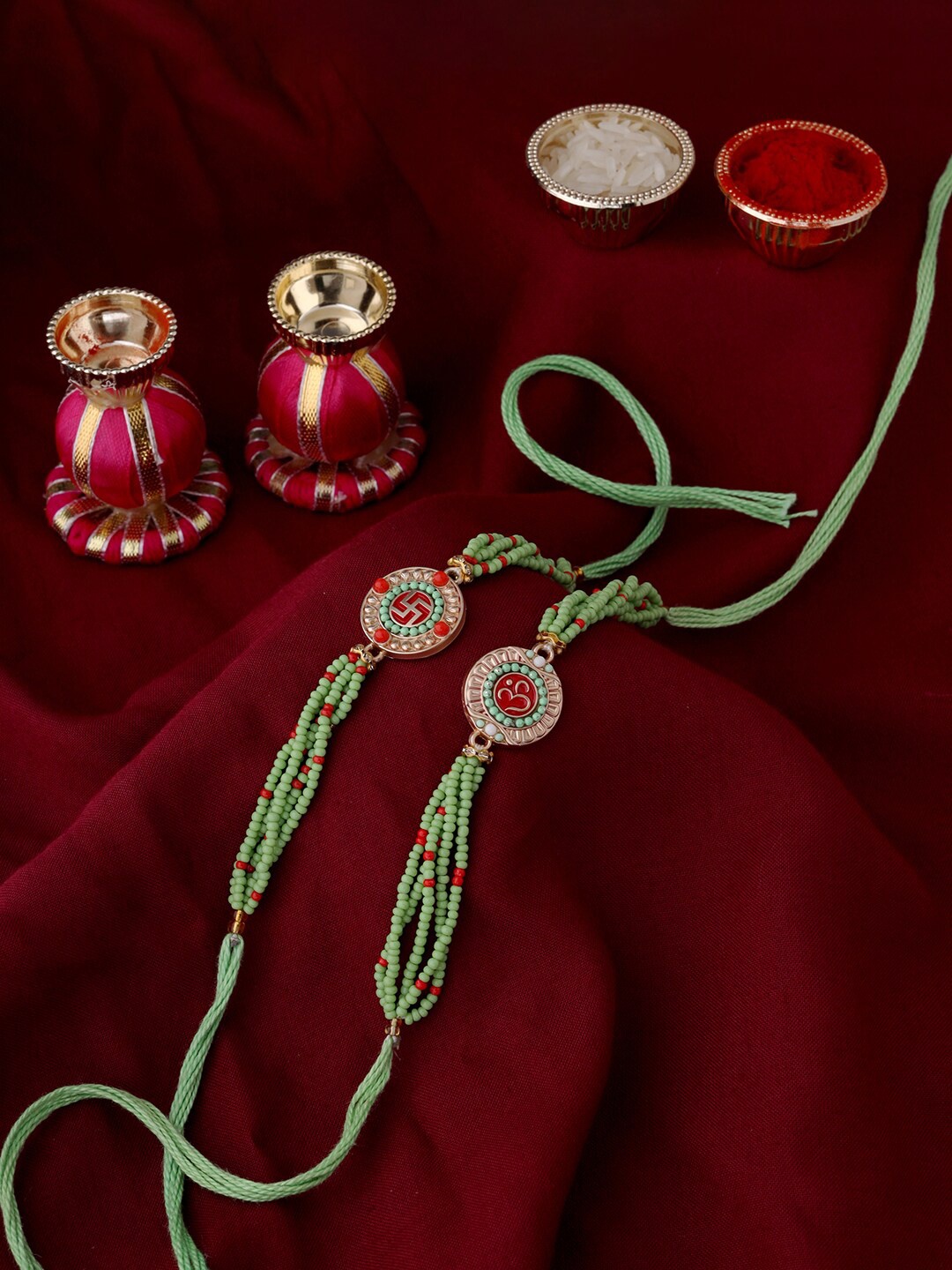 

Voylla Set of Two Beaded Rakhis, Green