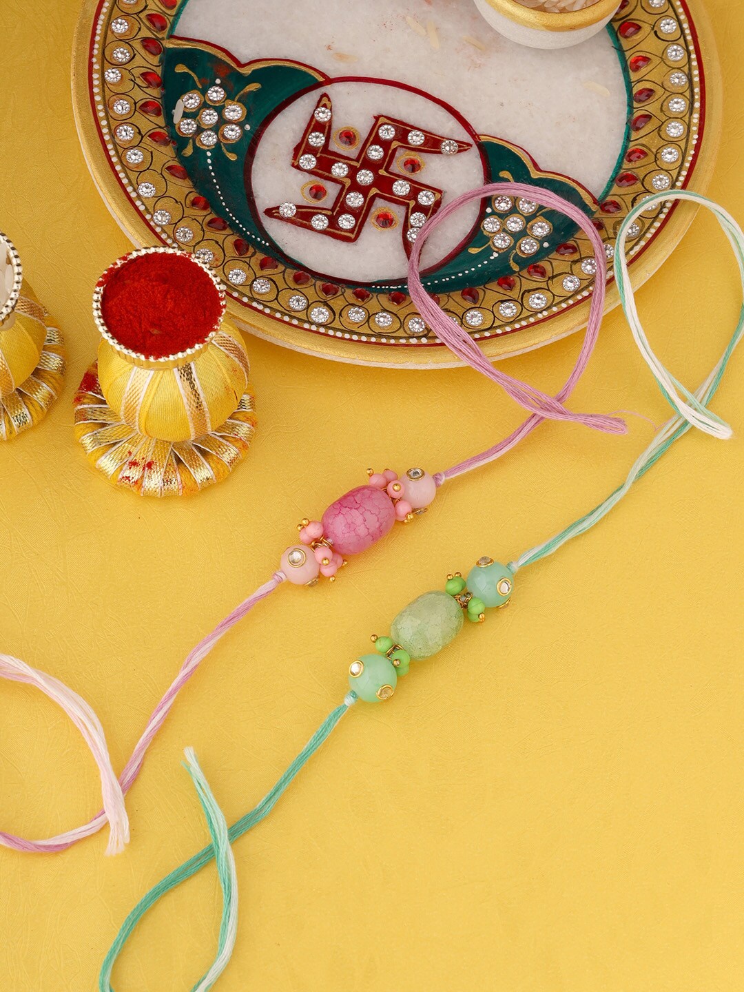 

Voylla Minimalist Rakhi Combo Set, Green