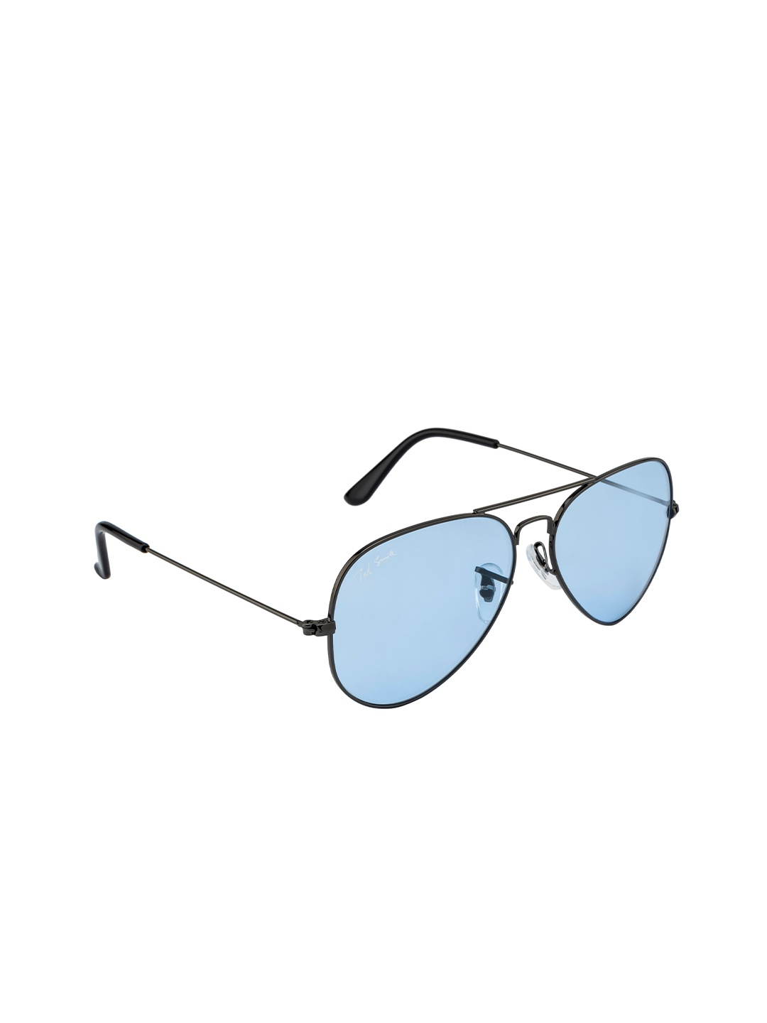 

Ted Smith Unisex Blue Lens & Black Aviator Sunglasses with UV Protected Lens - AVIMAST_C15